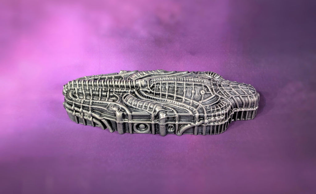 Alien Sarcophagus Wall Sculpture - Length 14.17 in (36 cm/360mm) / 3D Resin Art