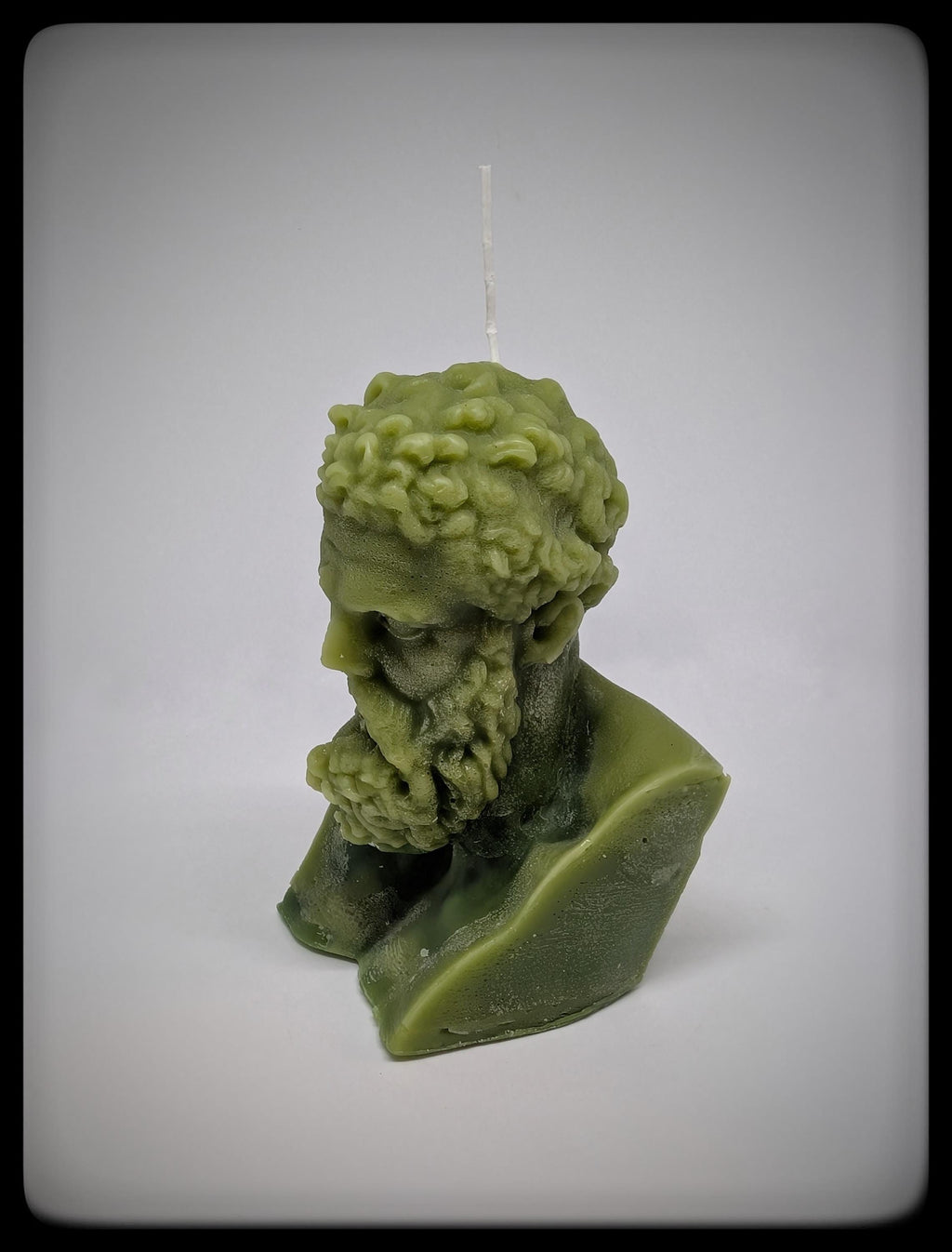 Handmade Hercules Ripped Face Candle 6.3 in (16 cm/160mm) Tall Wax Art