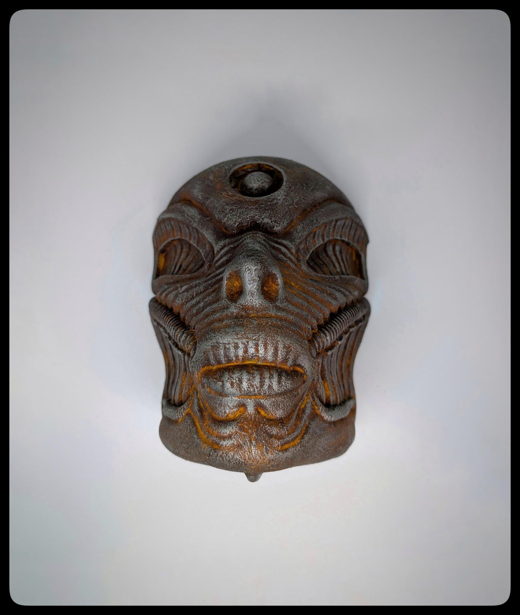 Inspired by H.R. Giger Biomechanoid Face 3D Resin Wall Sculpture, Height: 8.46 in (21,5 cm/215 mm)