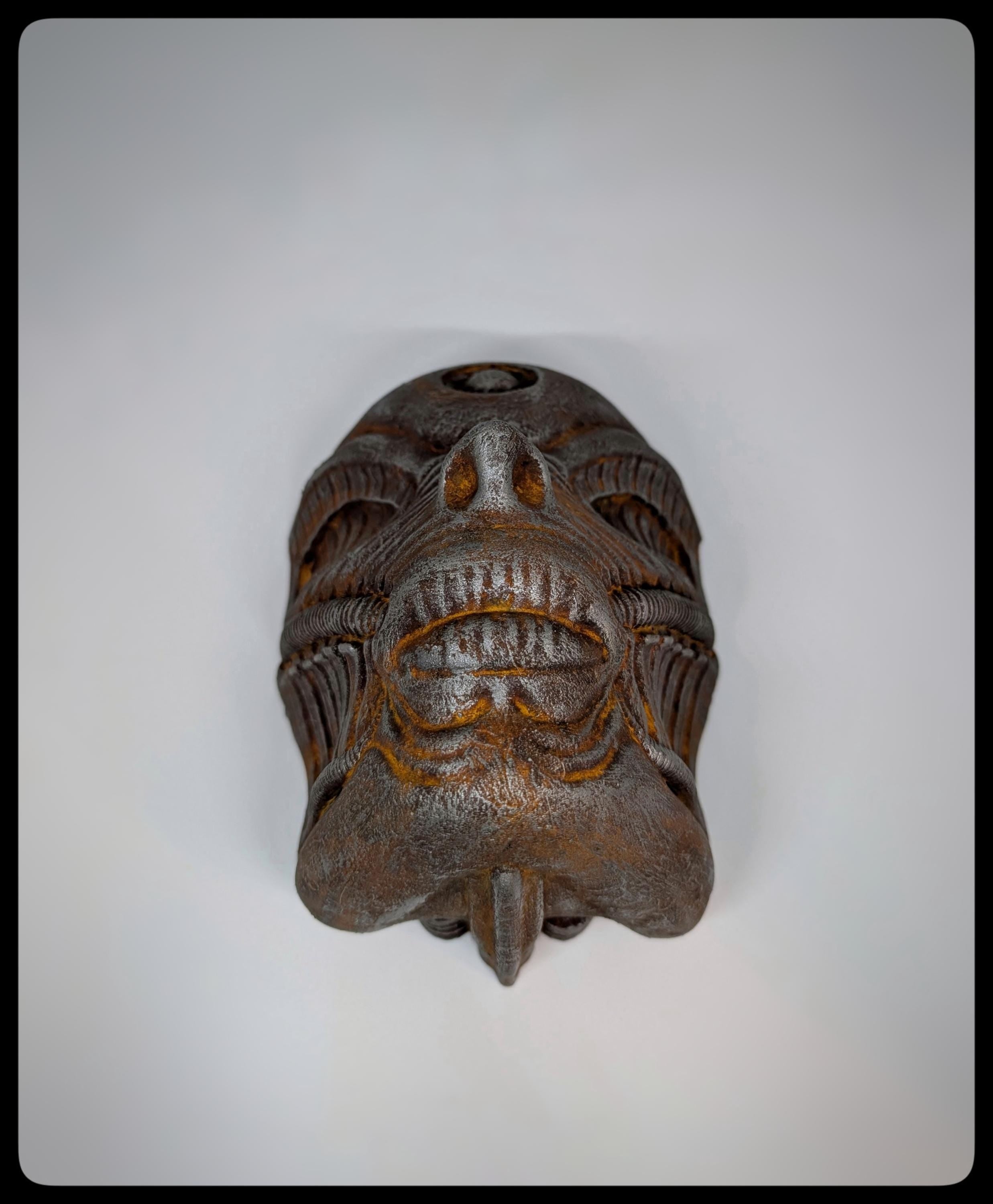Inspired by H.R. Giger Biomechanoid Face 3D Resin Wall Sculpture, Height: 8.46 in (21,5 cm/215 mm)