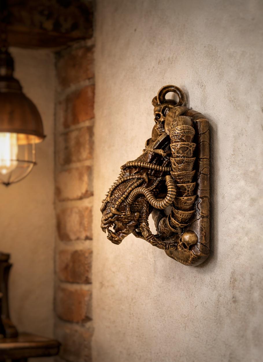 Dragon Alien Wall Sculpture 3D Resin Length 9.4 inches (24 cm/240 mm)
