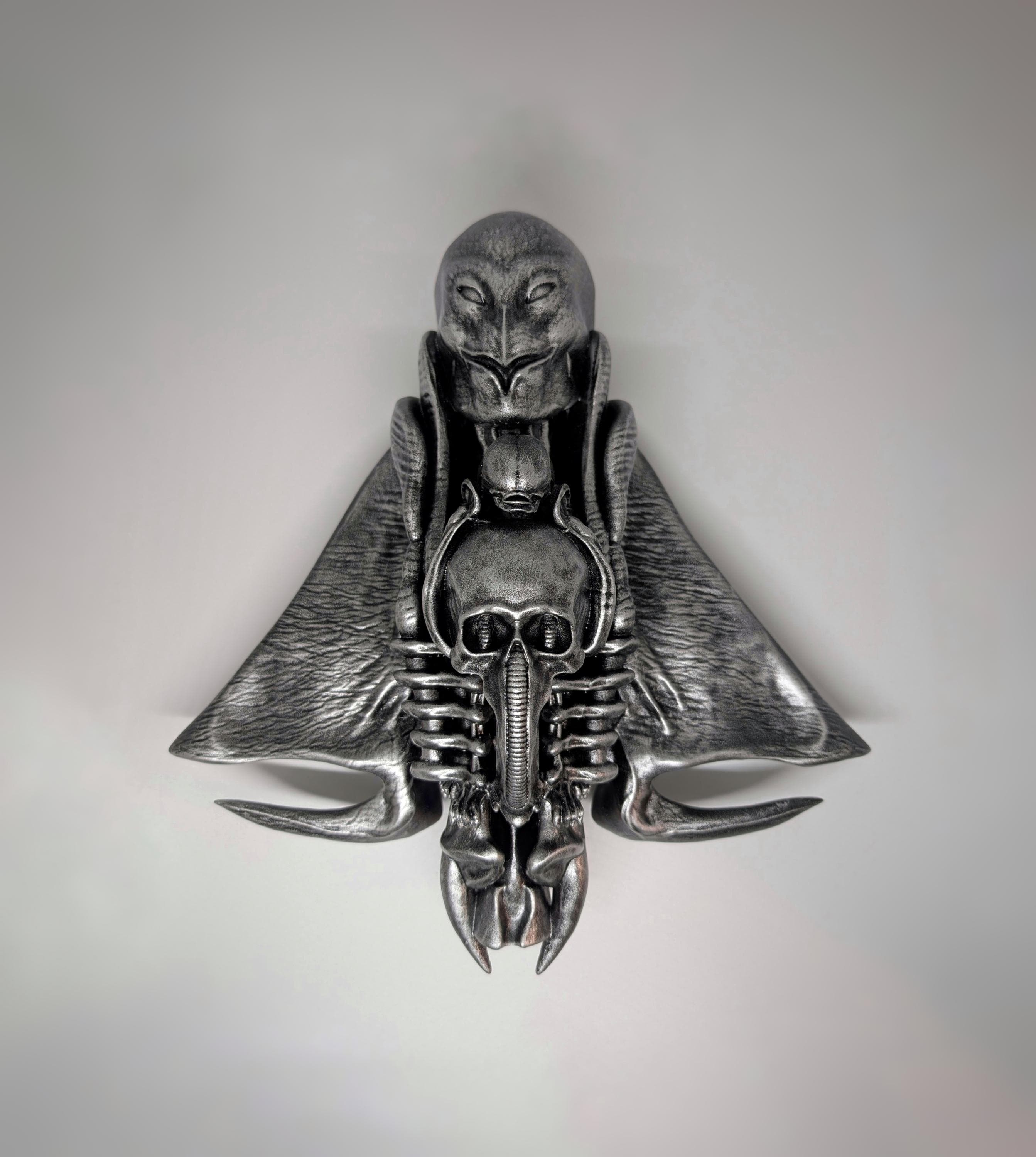 Inspired by H.R. Giger Mashup Wall Sculpture 3D Resin 11.8in (30 cm/300 mm)