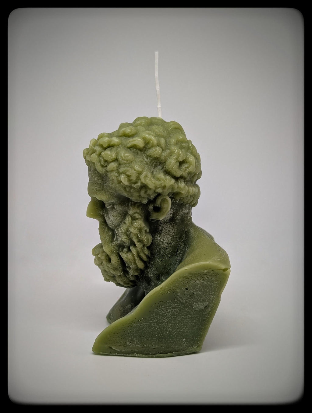 Handmade Hercules Ripped Face Candle 6.3 in (16 cm/160mm) Tall Wax Art