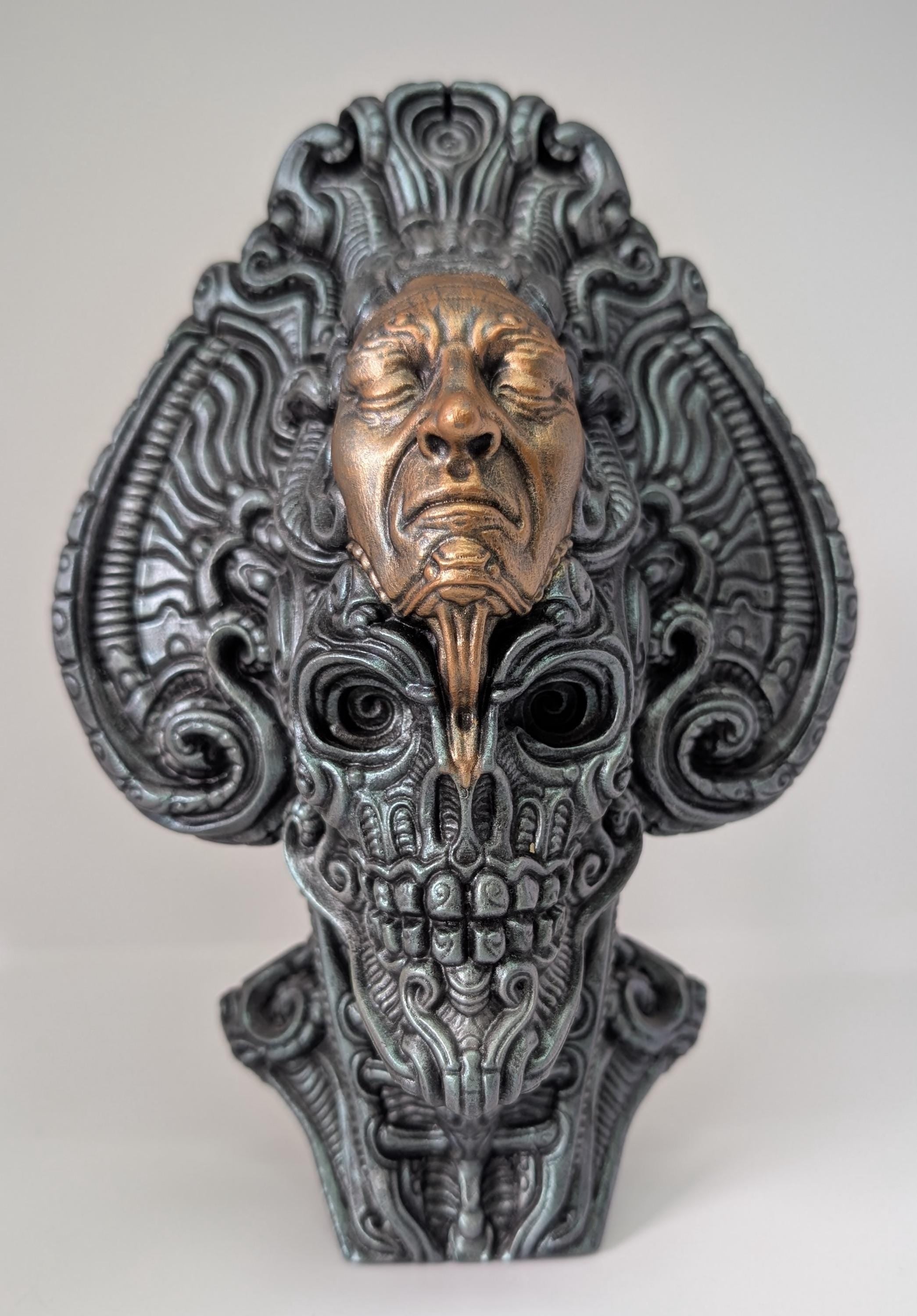 Avatar of a Dead Emperor – design Zane Rogers – 9.4in (24 cm / 240 mm) – Hand-Painted 3D Resin Sculpture
