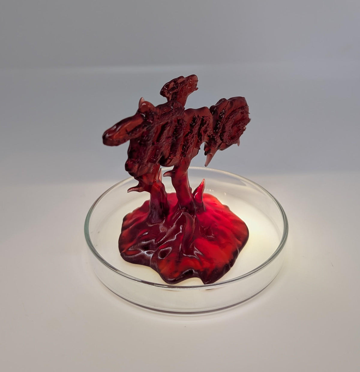 The Thing Blood Test | 3D Printed Resin | Glass Petri Dish | 3.5 in Tall