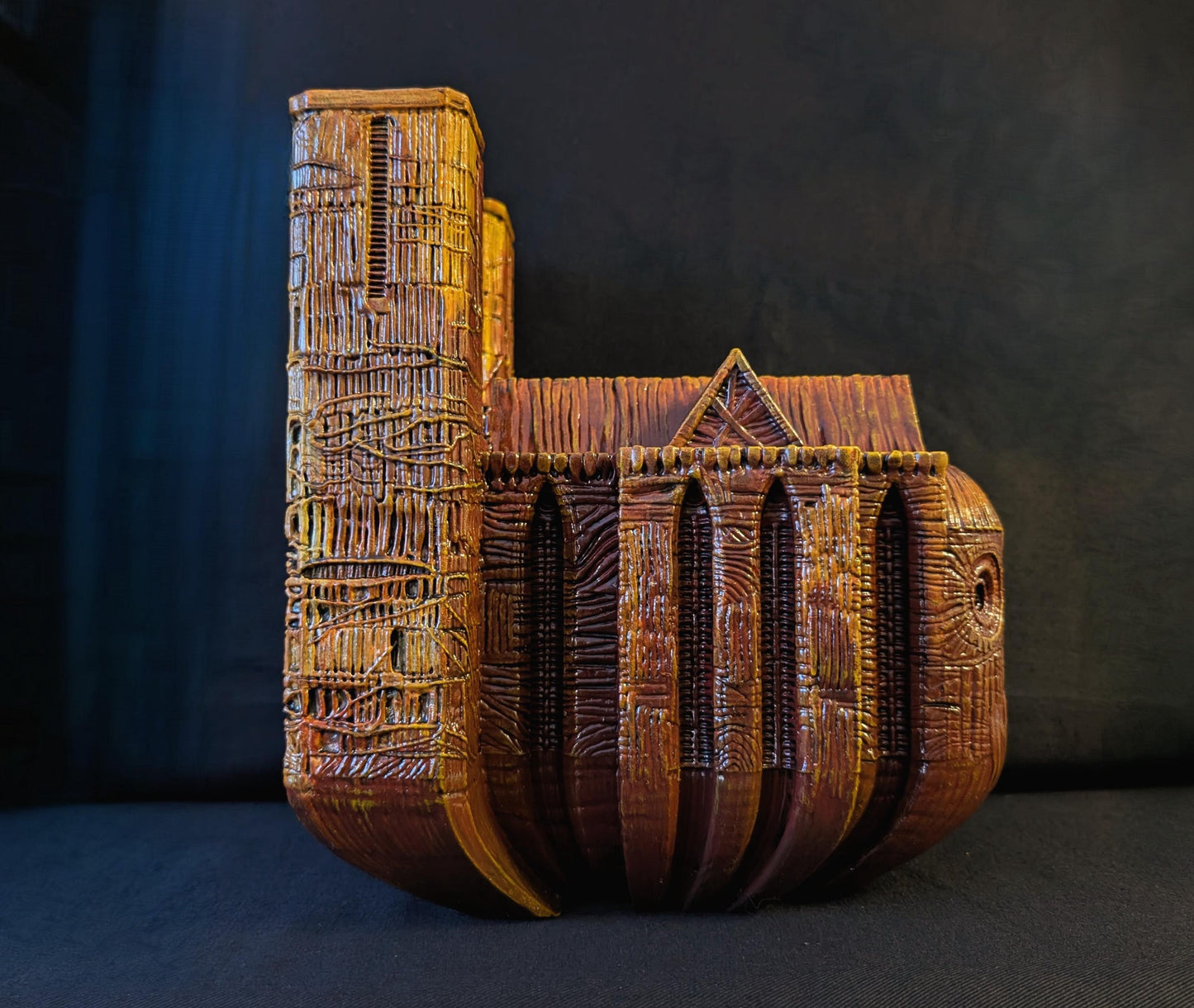 Inspired by Zdzisław Beksiński - Cathedral / 3D Resin Sculpture / 9.25in (23.5 cm / 235 mm)