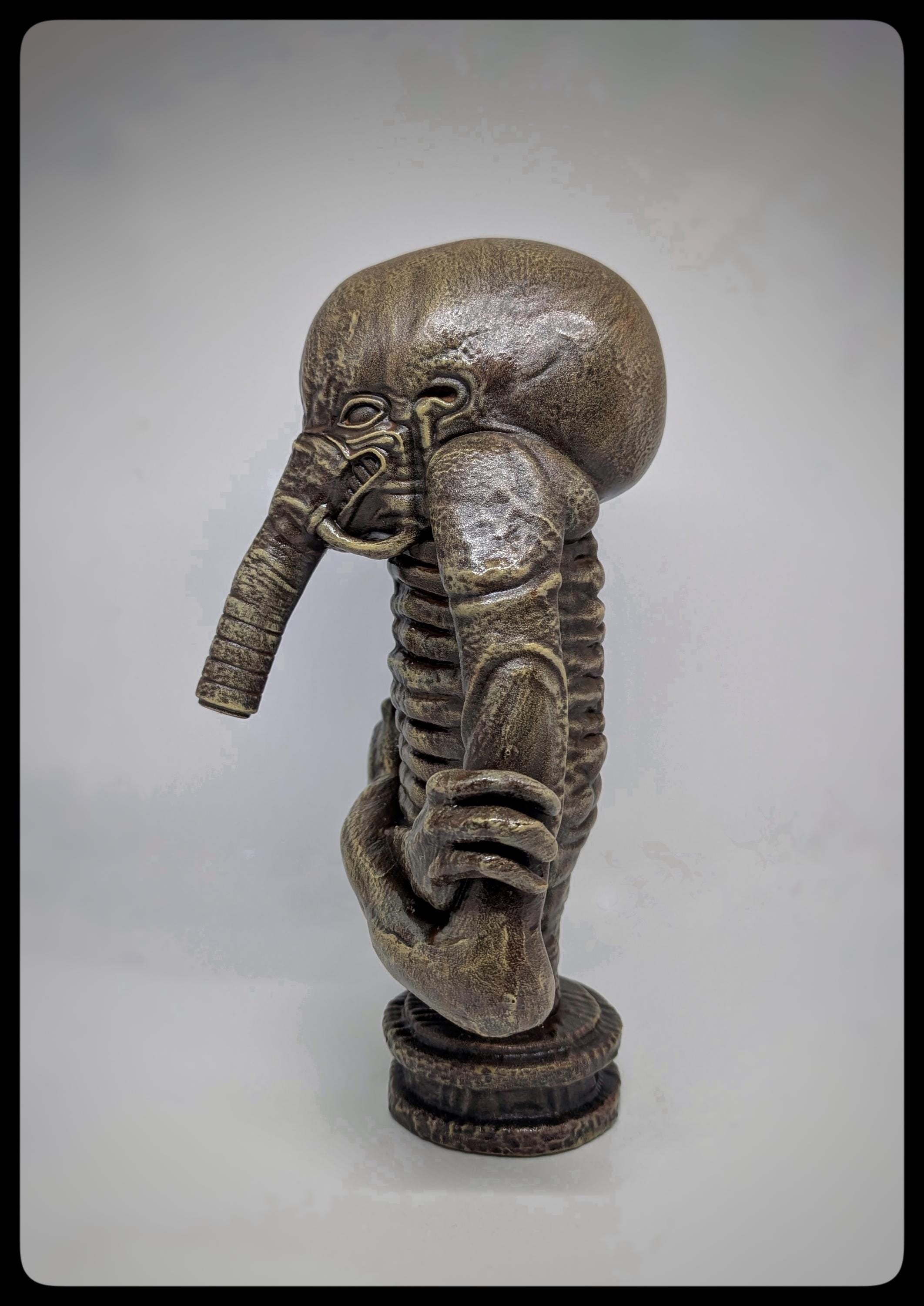 Inspired H.R. Giger Biomechanoid 3D Resin Sculpture Height 11in (28cm/280 mm)