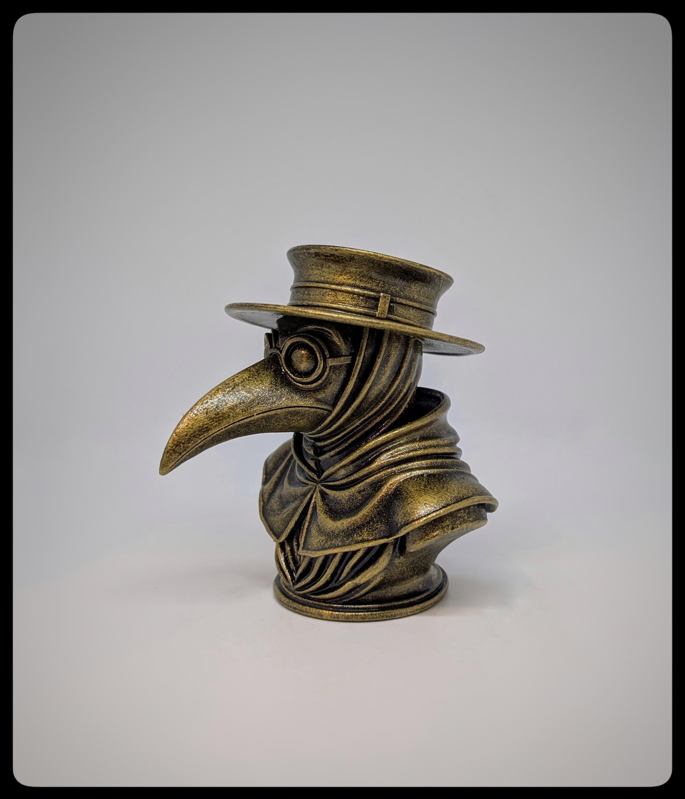 Plague Doctor Bust -3D Resin Sculpture Height 4.13" (10.5 cm/105 mm)