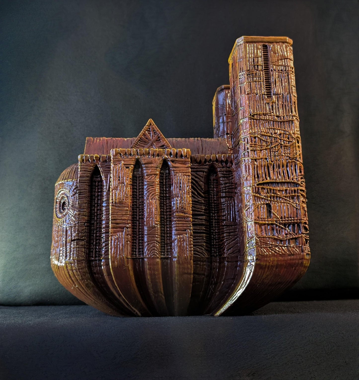 Inspired by Zdzisław Beksiński - Cathedral / 3D Resin Sculpture / 9.25in (23.5 cm / 235 mm)