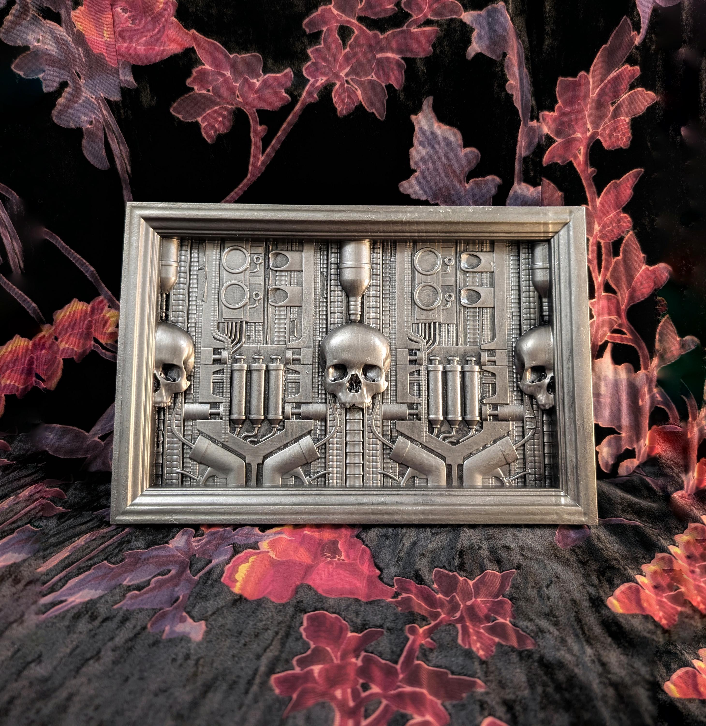 Inspired H.R. Giger Landschaft XIX 1973 3D resin wall sculpture 7.87×11.81 in (20×30 cm)