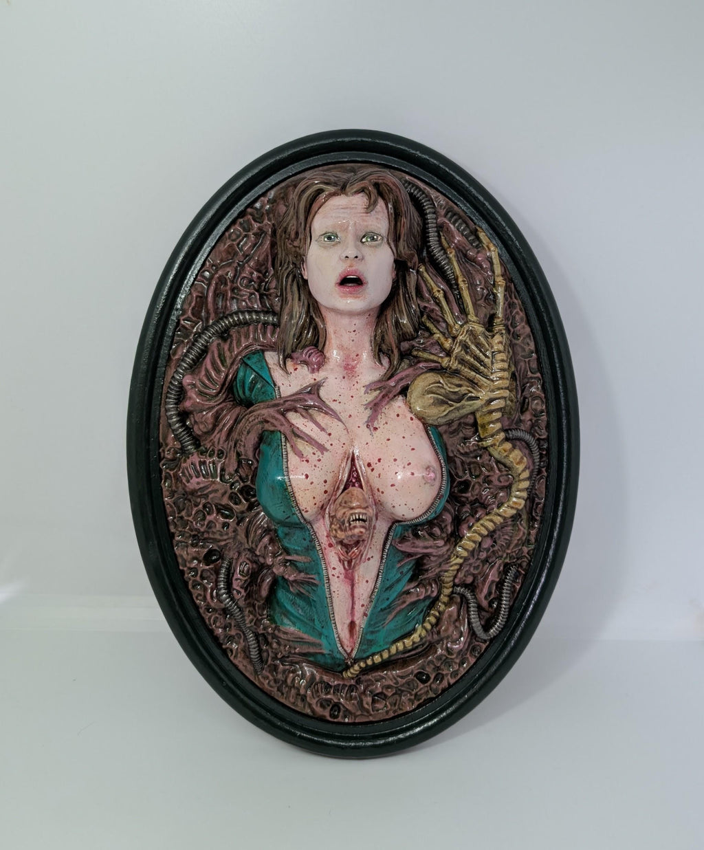 Wall Sculpture Inspired by H R Giger Alien 3D Resin Height 11 inches