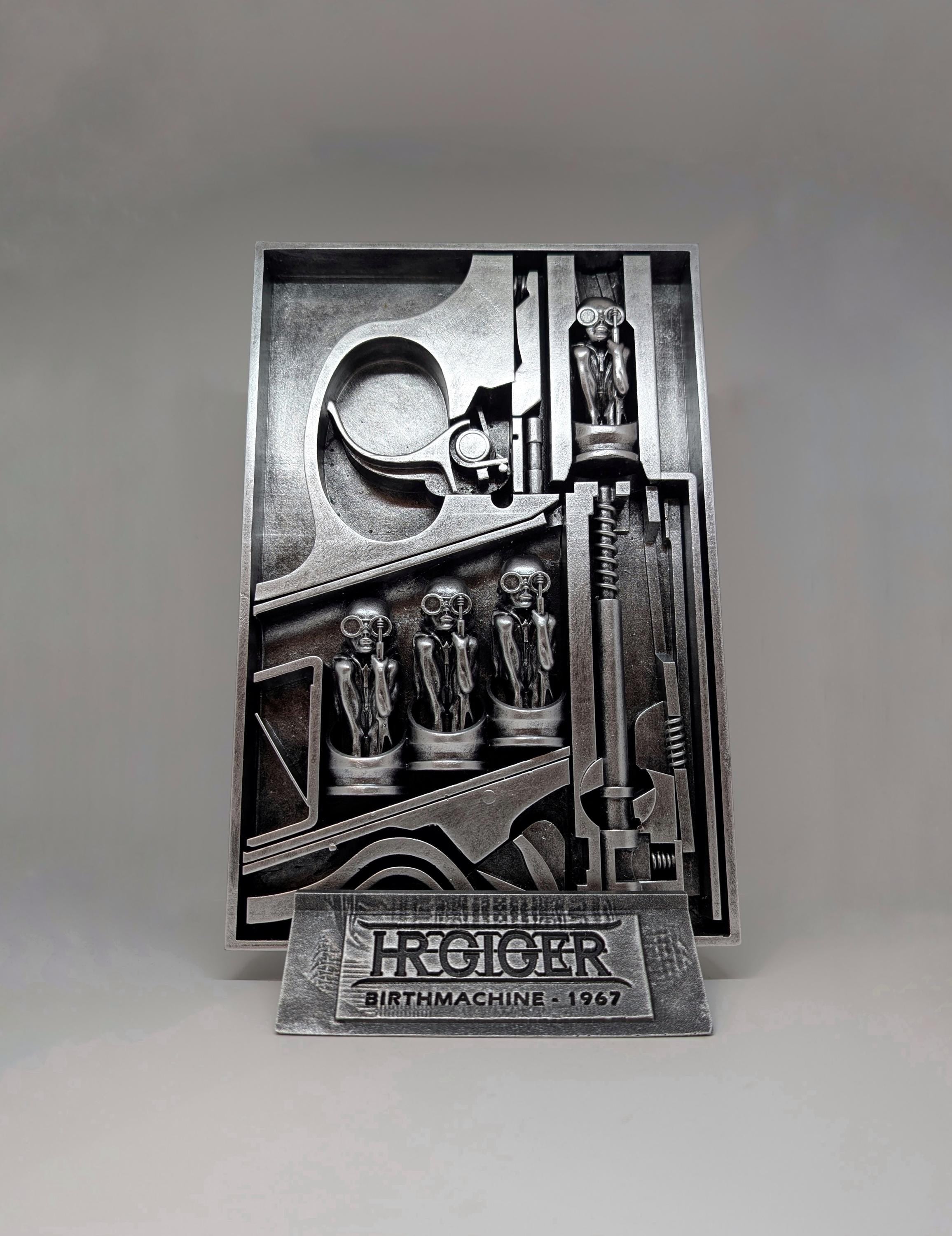 H.R. Giger Birth Machine Inspired / 3D Printed Resin Sculpture  12.2 in (31 cm/310 mm)