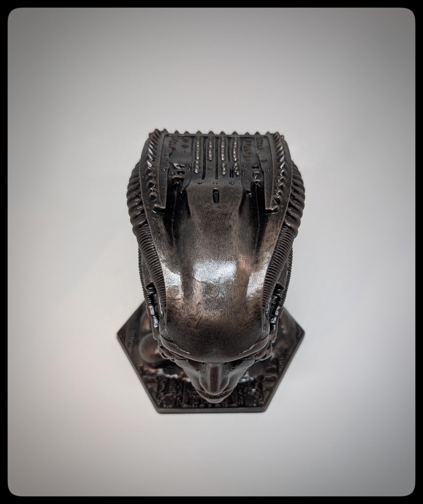 Cyber Head 3D Resin Sculpture 5.9in (15 cm/150 mm) Biomechanical Art