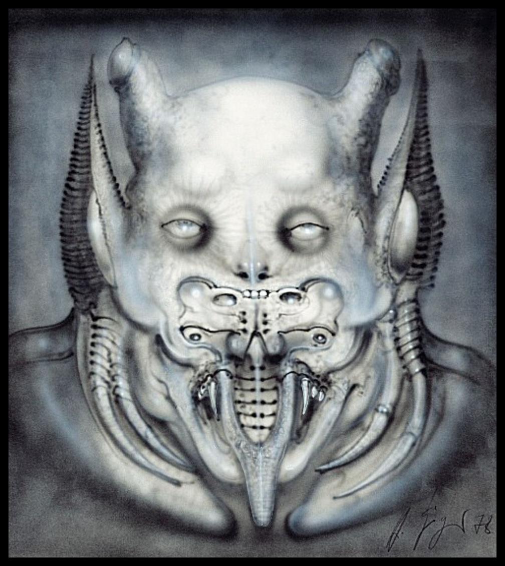 Inspired by H.R. Giger - Demon 3D Resin Sculpture Height 8.27" (21 cm) 3D sculpted by Carlito Brigante