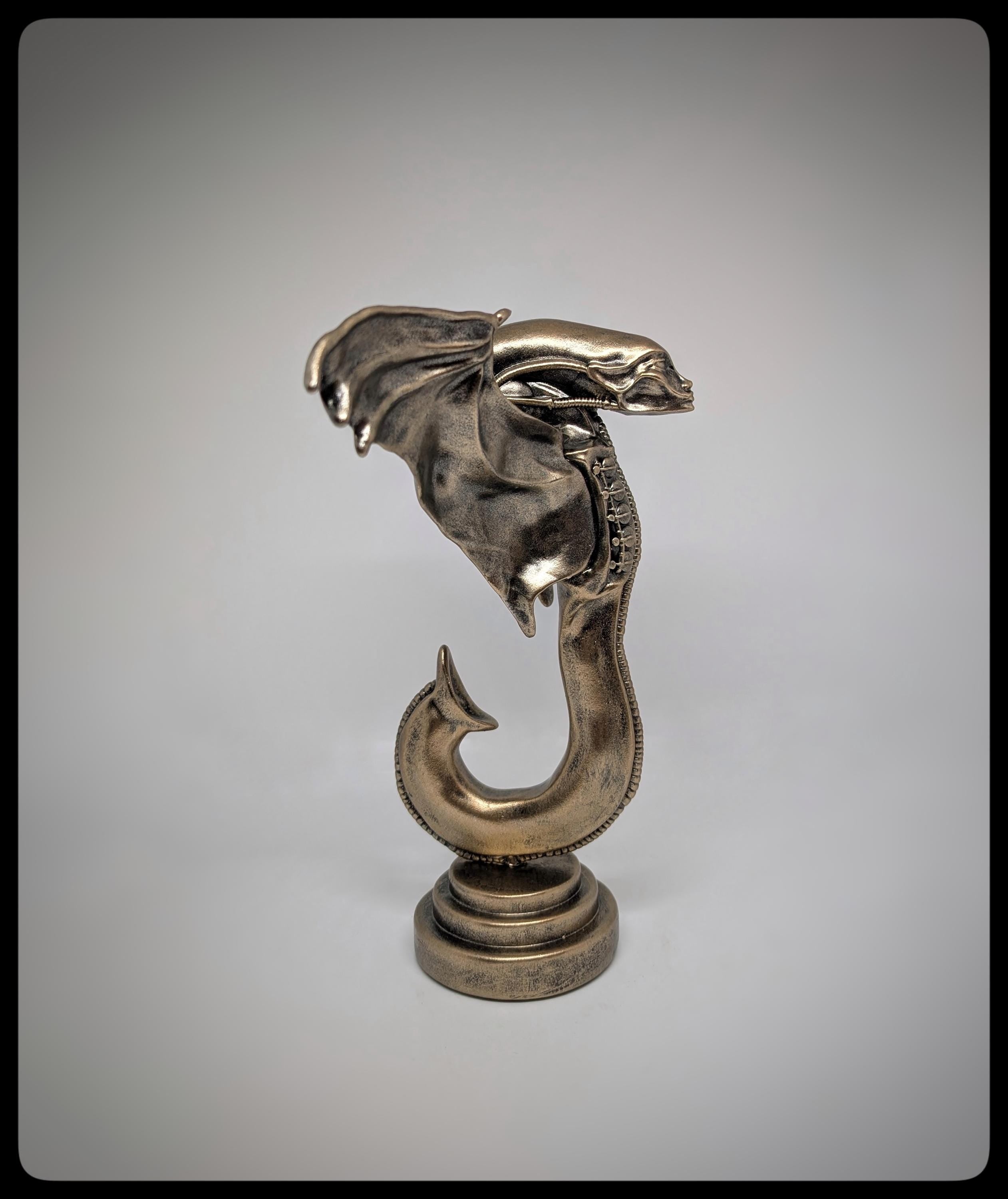 Inspired by H.R. Giger – Guardian Angel 9.45 in (24 cm/240 mm) 3D Resin Sculpture