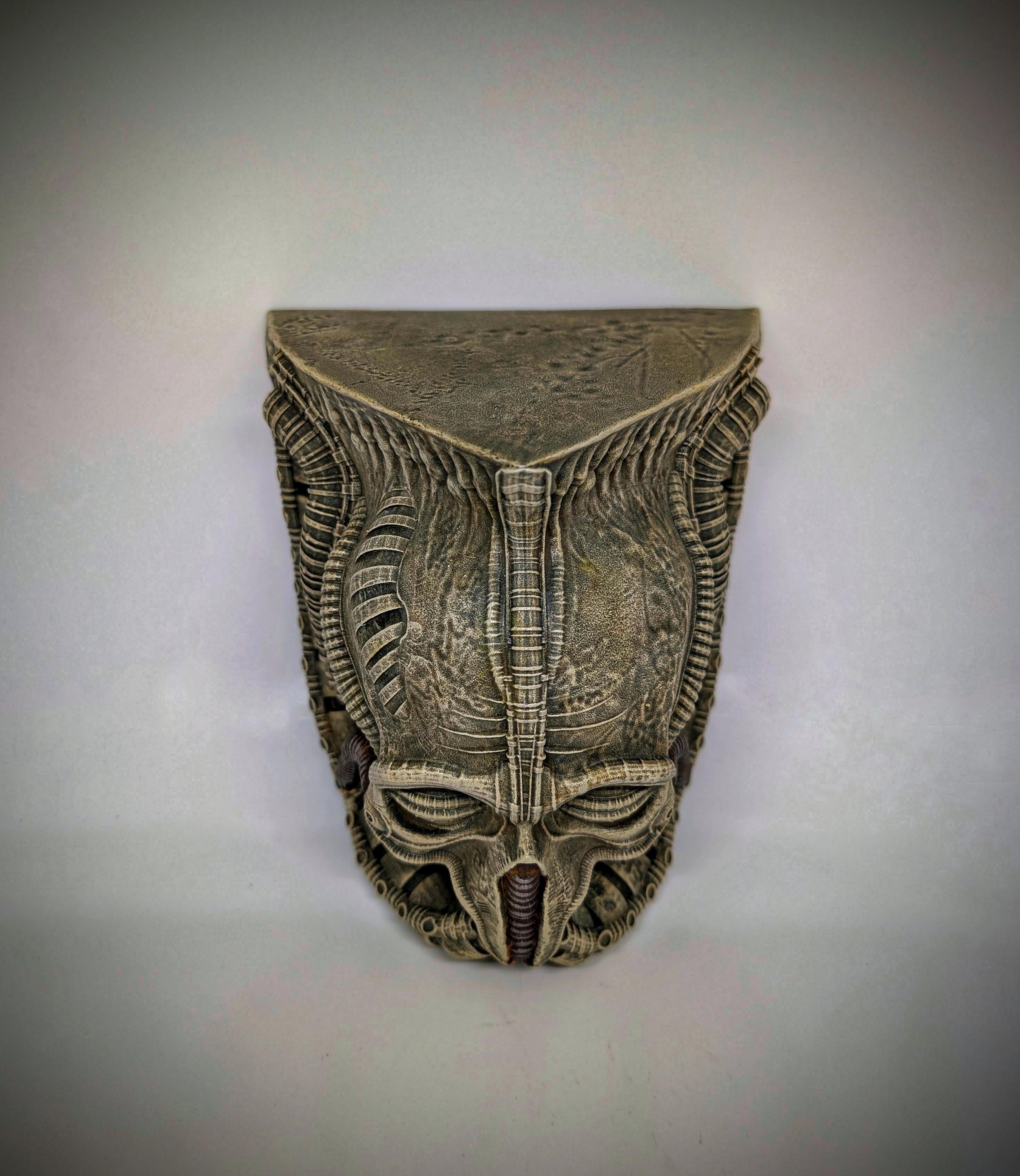 H.R. Giger inspired shelf height 7.9in (20cm/200mm) design by Carlito Brigant