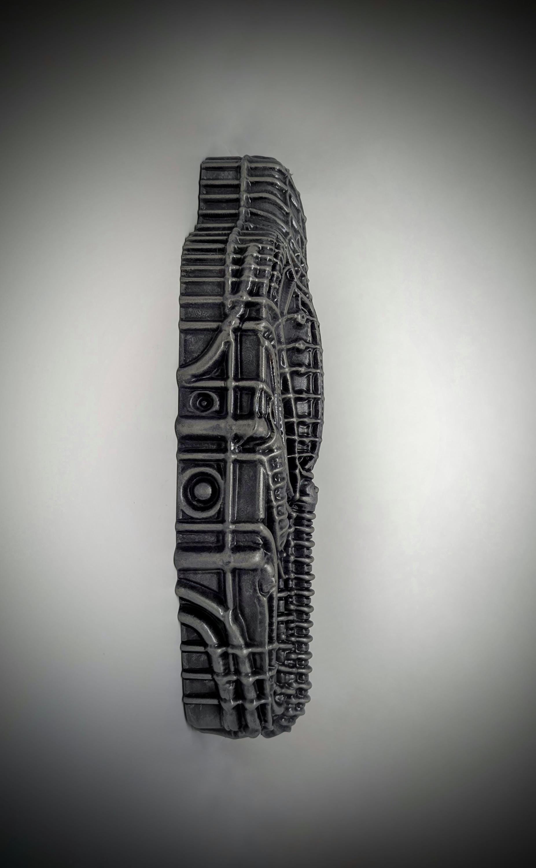 Alien Sarcophagus Wall Sculpture - Length 14.17 in (36 cm/360mm) / 3D Resin Art