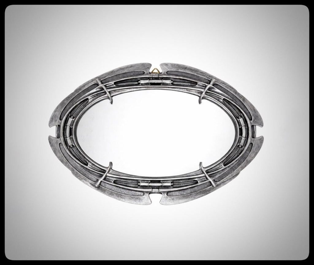 Inspired by H.R. Giger - Oval Mirror 13.8 in (35 cm/350 mm) x 9.4 in (24 cm/240 mm)