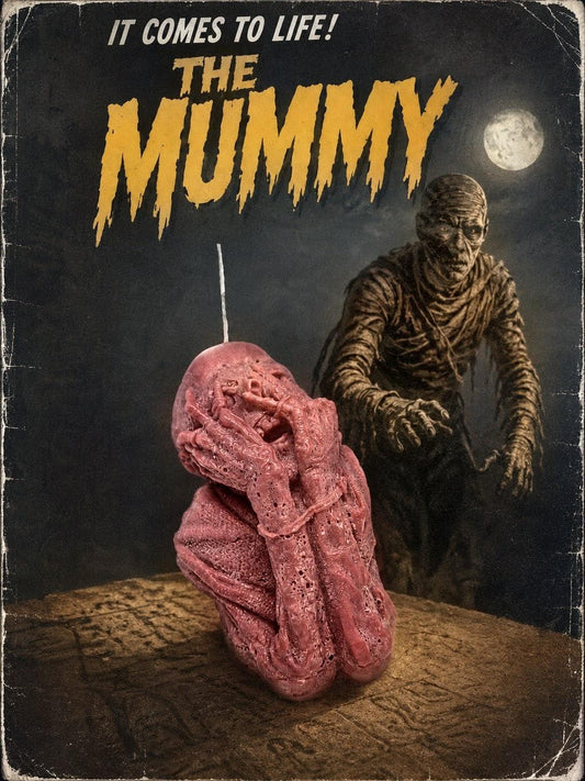 Handmade Gothic Screaming Mummy* Candle 5.31 inches (13.5 cm)Tall Wax Art
