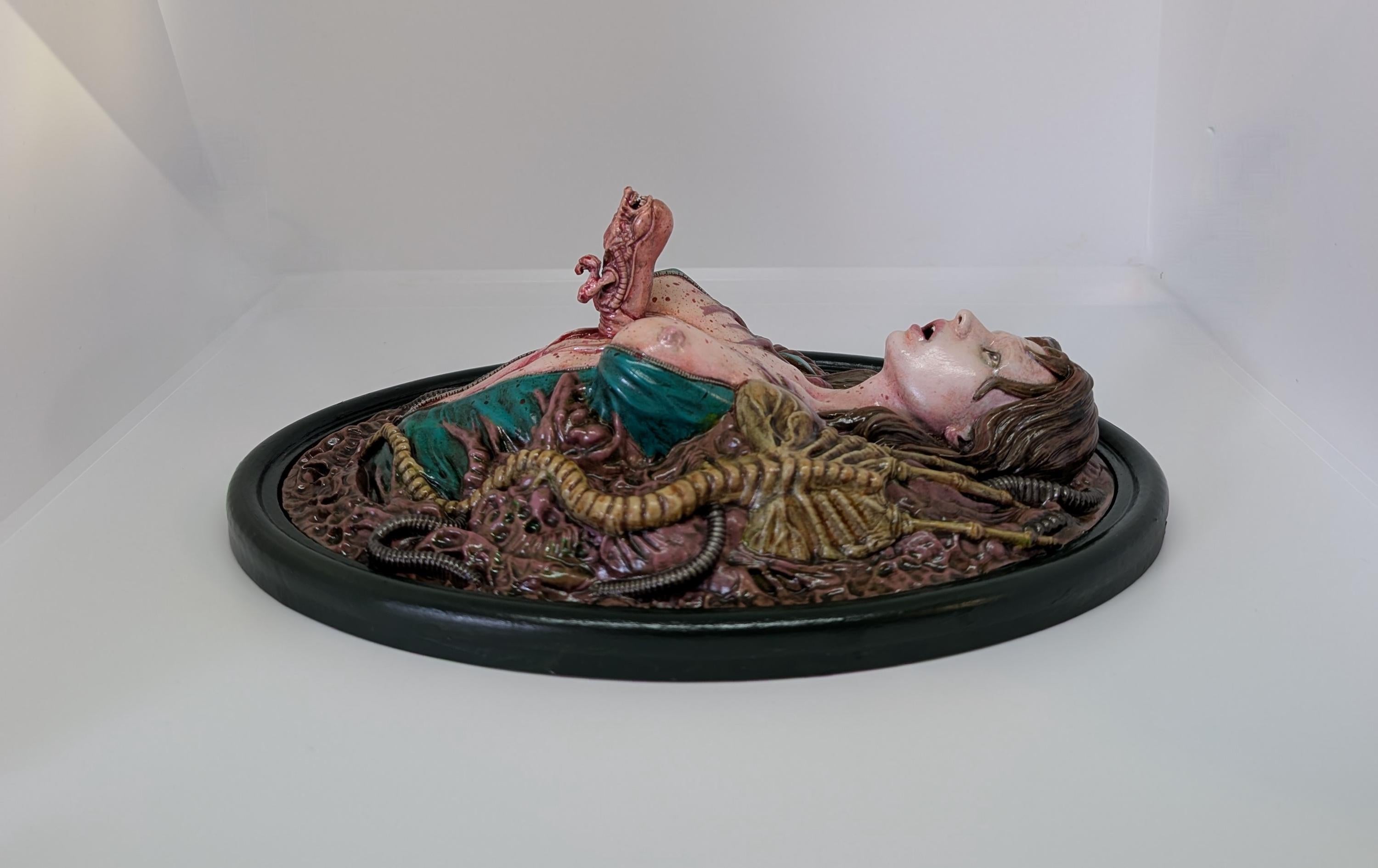 Wall Sculpture Inspired by H R Giger Alien 3D Resin Height 11 inches