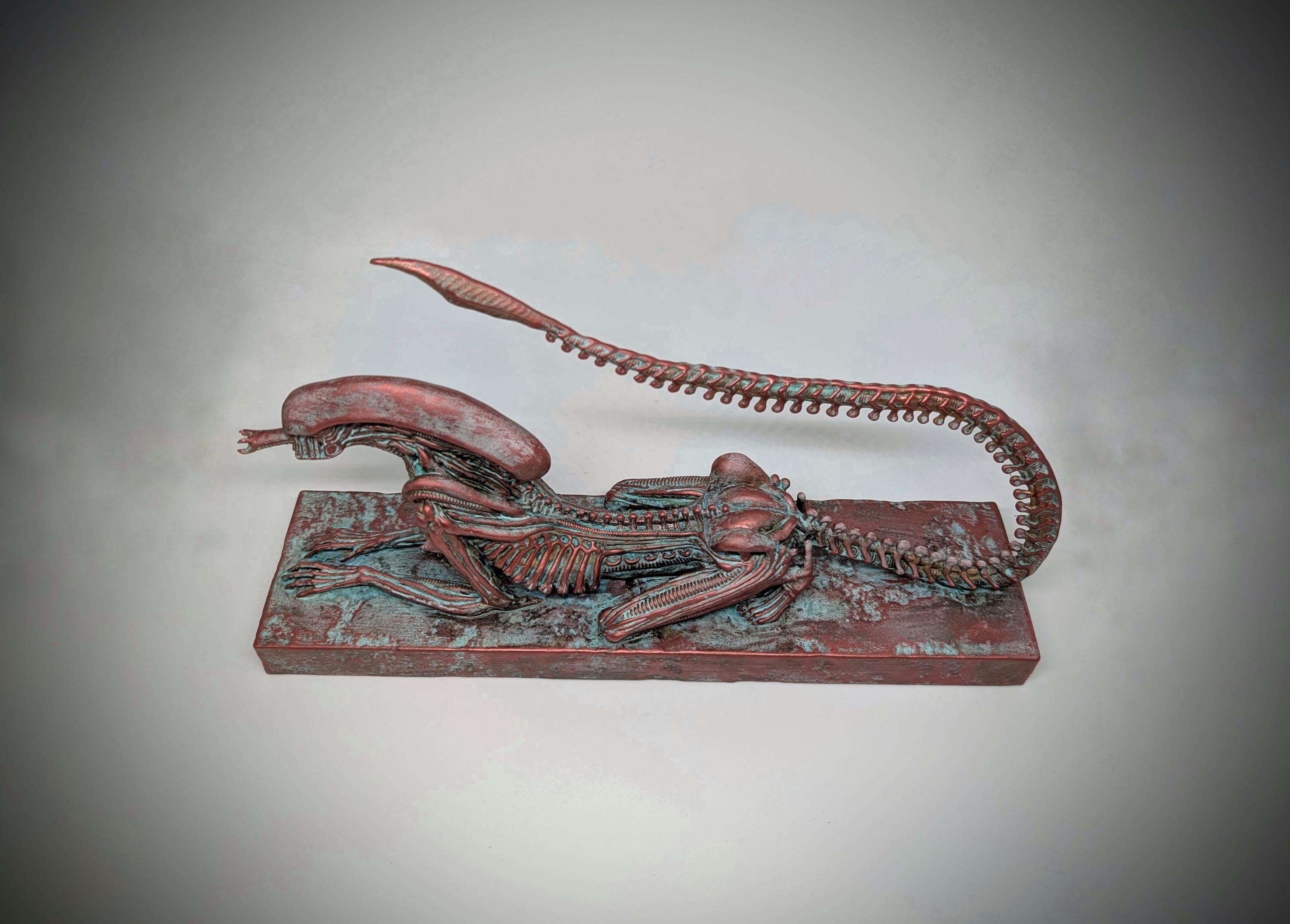 Inspired H.R.Giger Alien Sphinx figure 6.9" (17.5 cm) H x 11.8" (30 cm) L /3D Resin