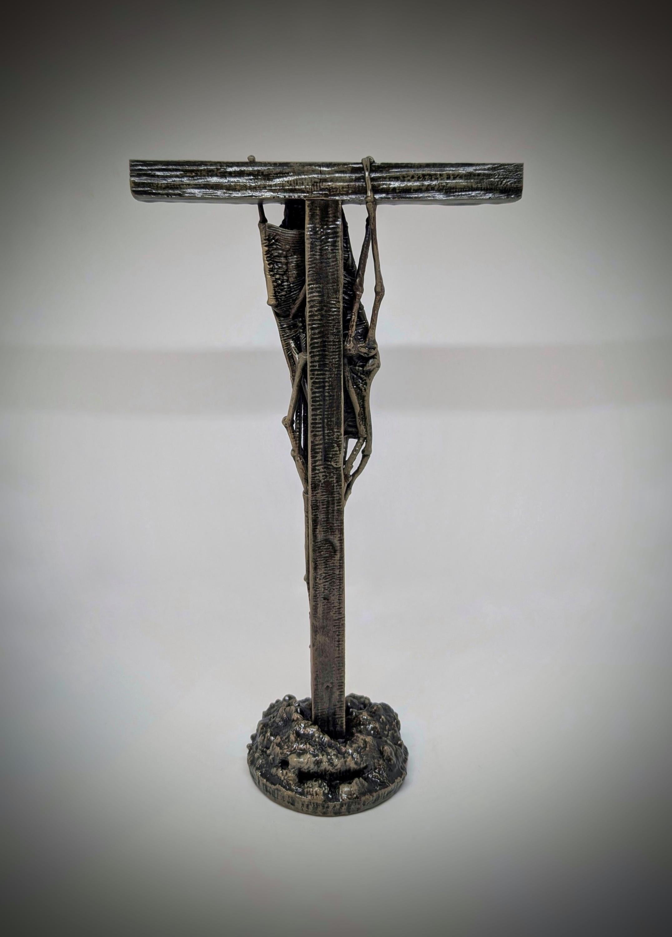 Inspired by Zdzislaw Beksinski -T cross 3D Resin Sculpture, Height 11.42 in (29 cm/290 mm)