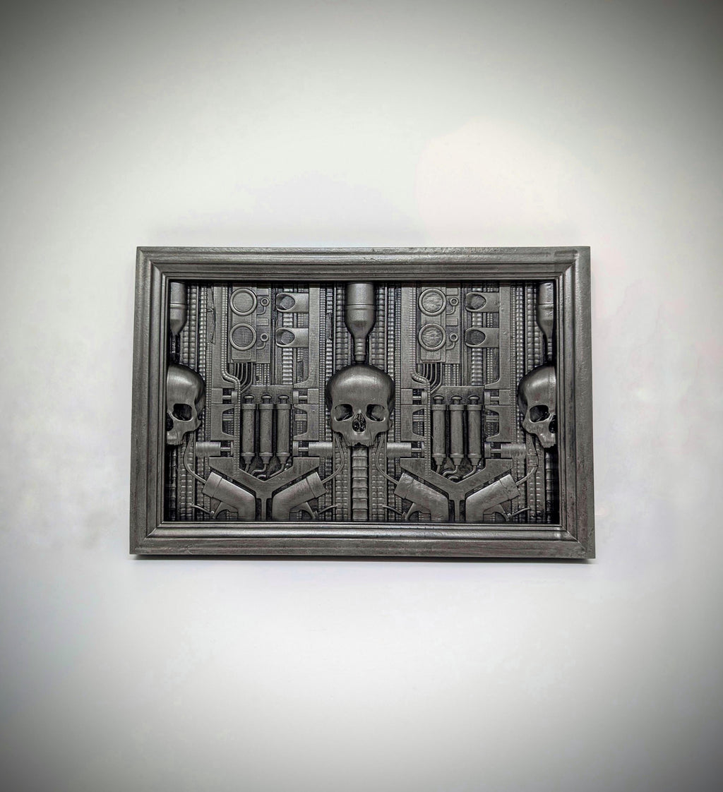 Inspired H.R. Giger Landschaft XIX 1973 3D resin wall sculpture 7.87×11.81 in (20×30 cm)