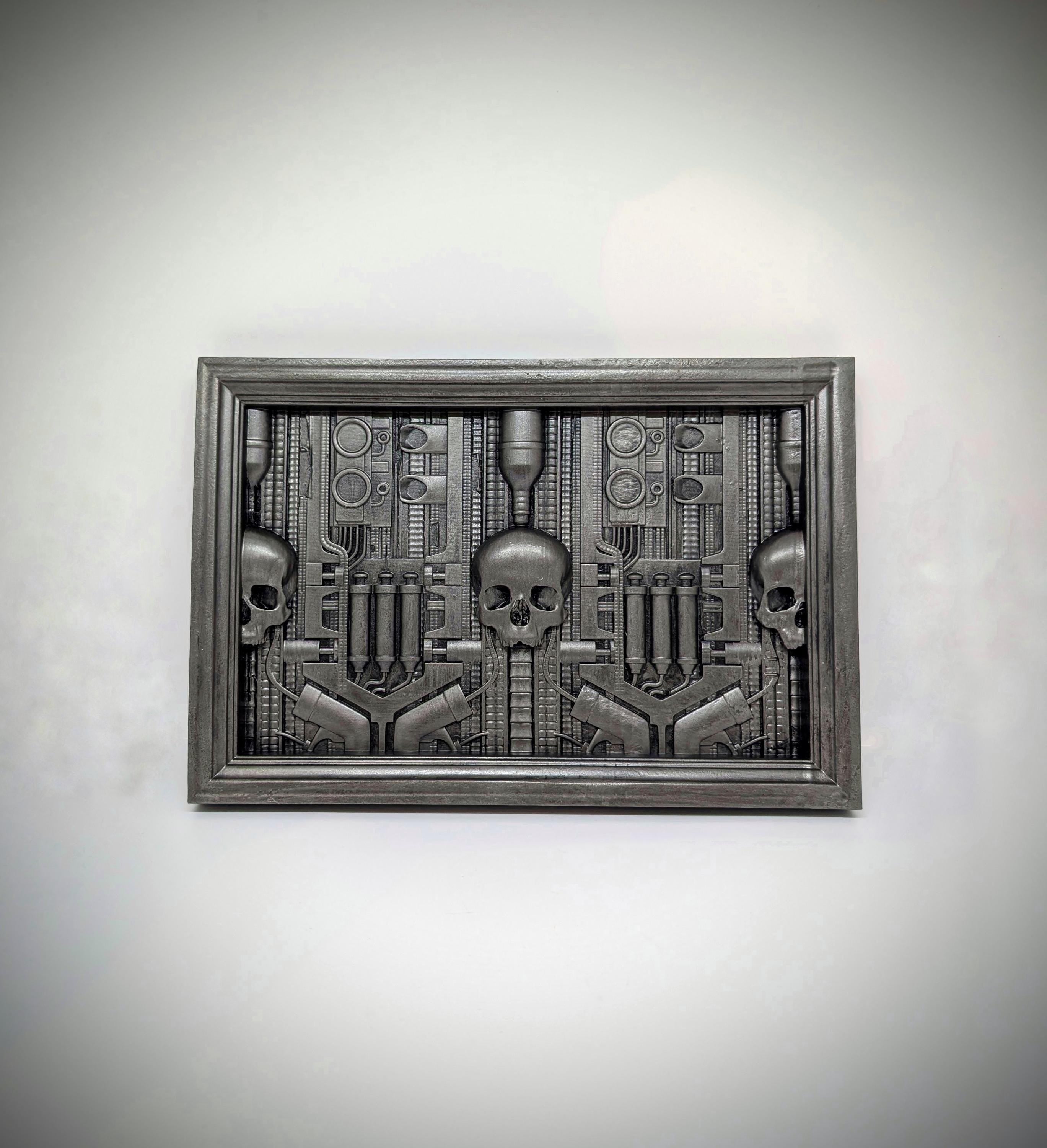 Inspired H.R. Giger Landschaft XIX 1973 3D resin wall sculpture 7.87×11.81 in (20×30 cm)