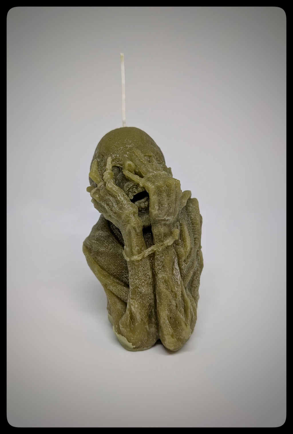 Handmade Gothic Screaming Mummy Candle 5.7 in (14.5 cm ) Tall Wax Art