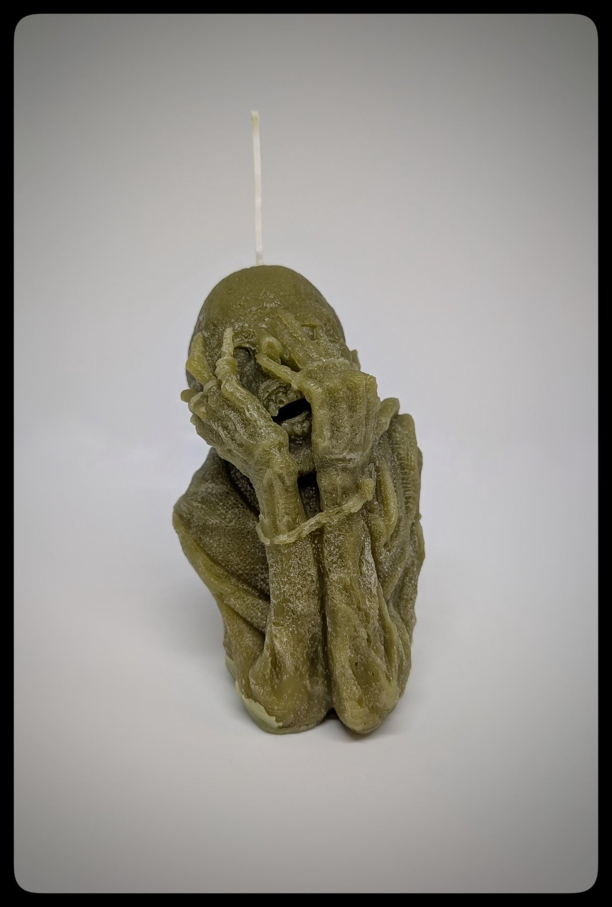 Handmade Gothic Screaming Mummy Candle 5.7 in (14.5 cm ) Tall Wax Art