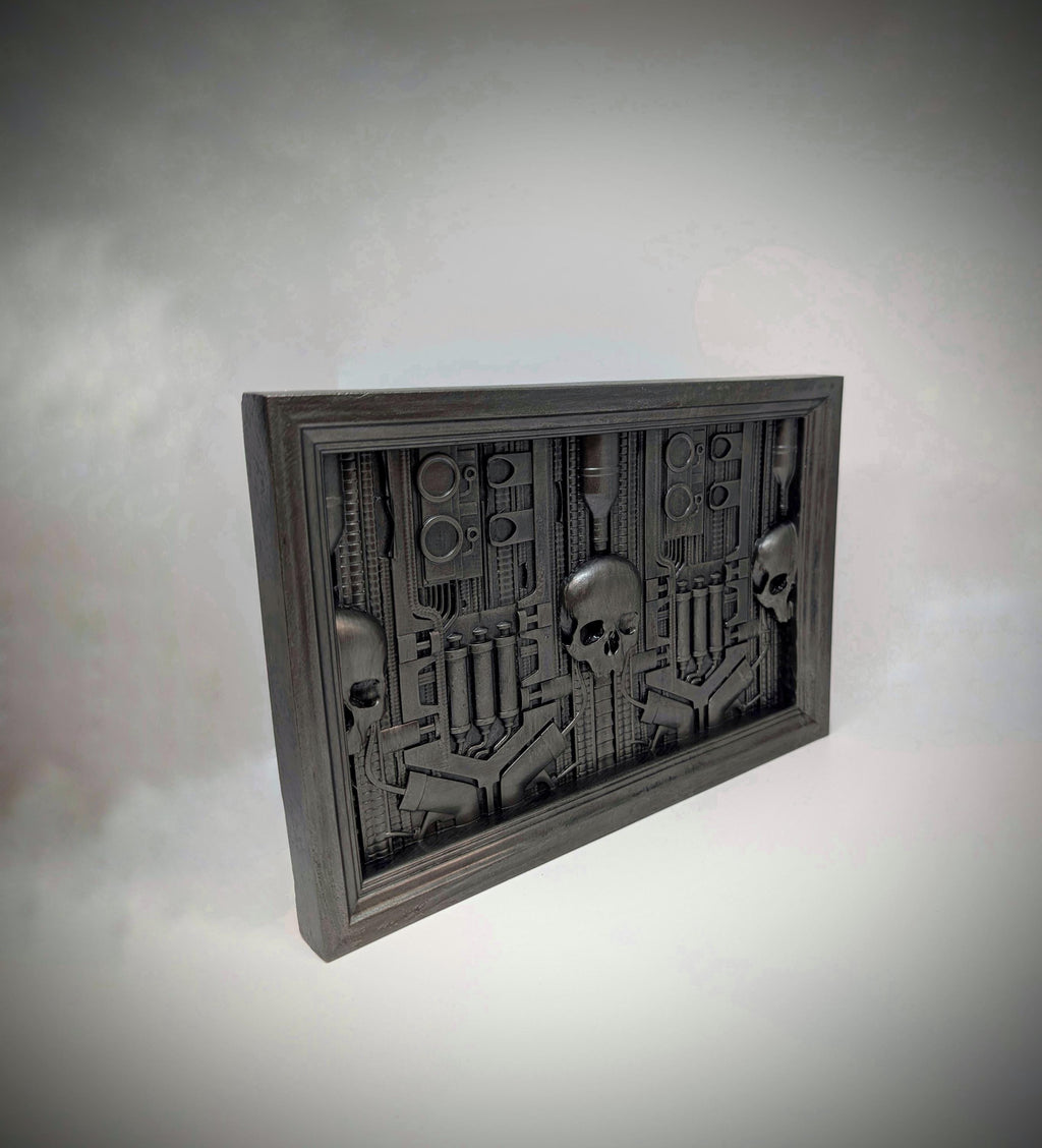 Inspired H.R. Giger Landschaft XIX 1973 3D resin wall sculpture 7.87×11.81 in (20×30 cm)