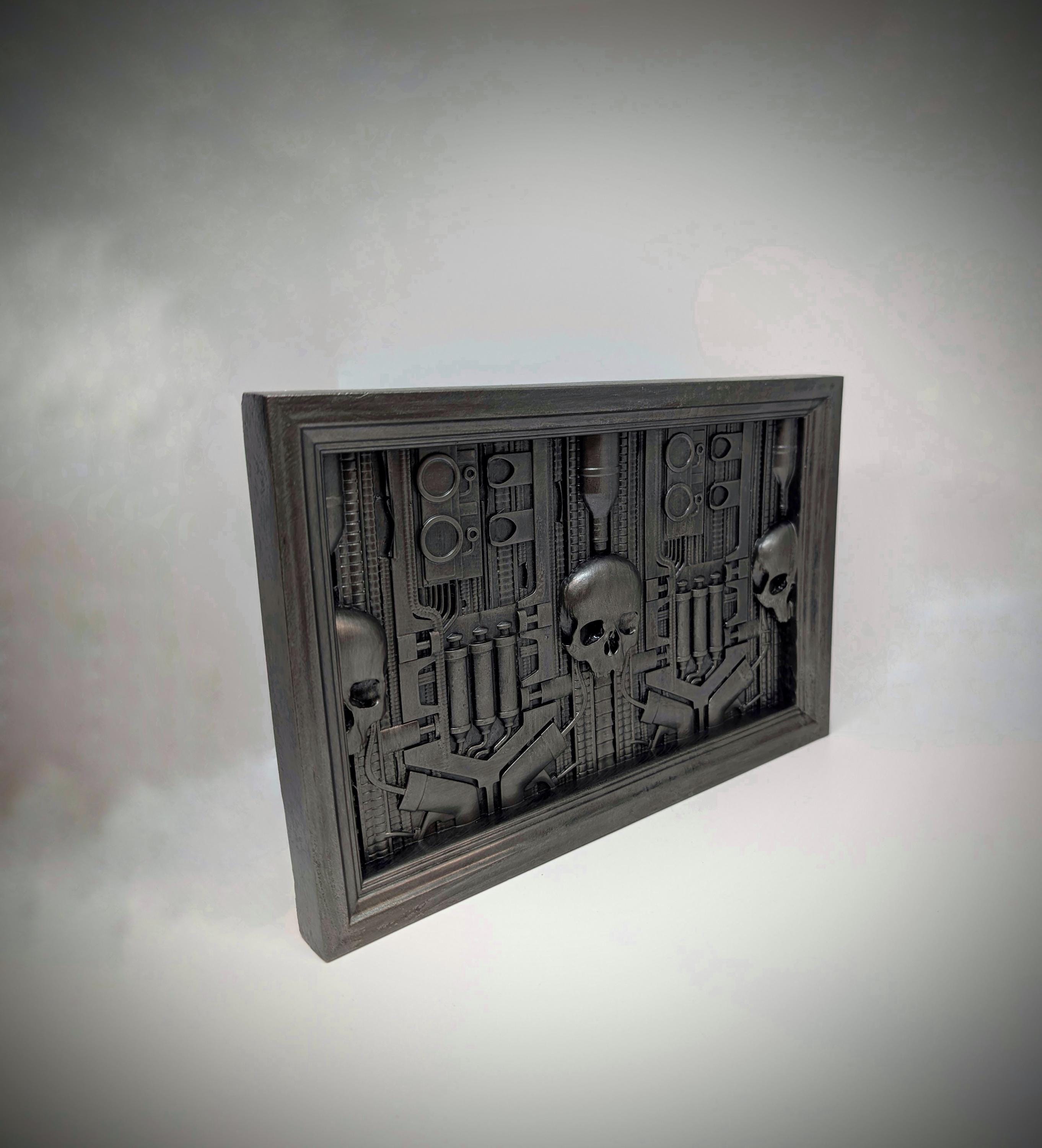 Inspired H.R. Giger Landschaft XIX 1973 3D resin wall sculpture 7.87×11.81 in (20×30 cm)