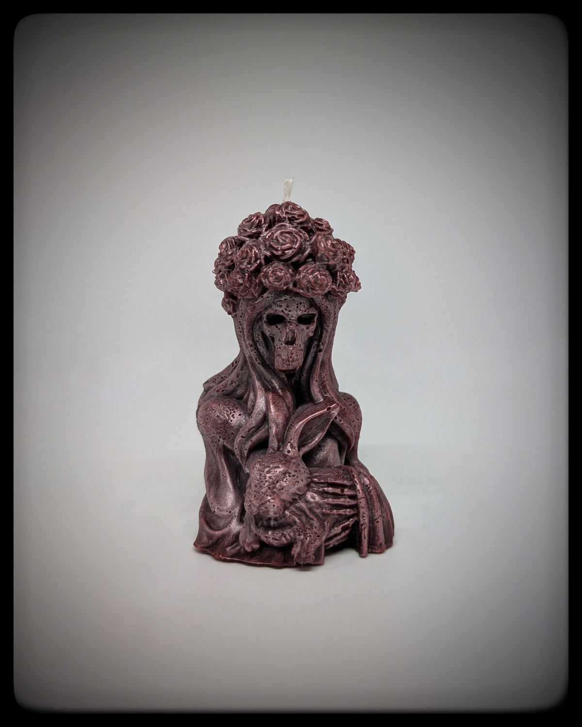 Santa Muerte Rabbit Candle Handmade Scented 3.74in (9.5cm/95mm)