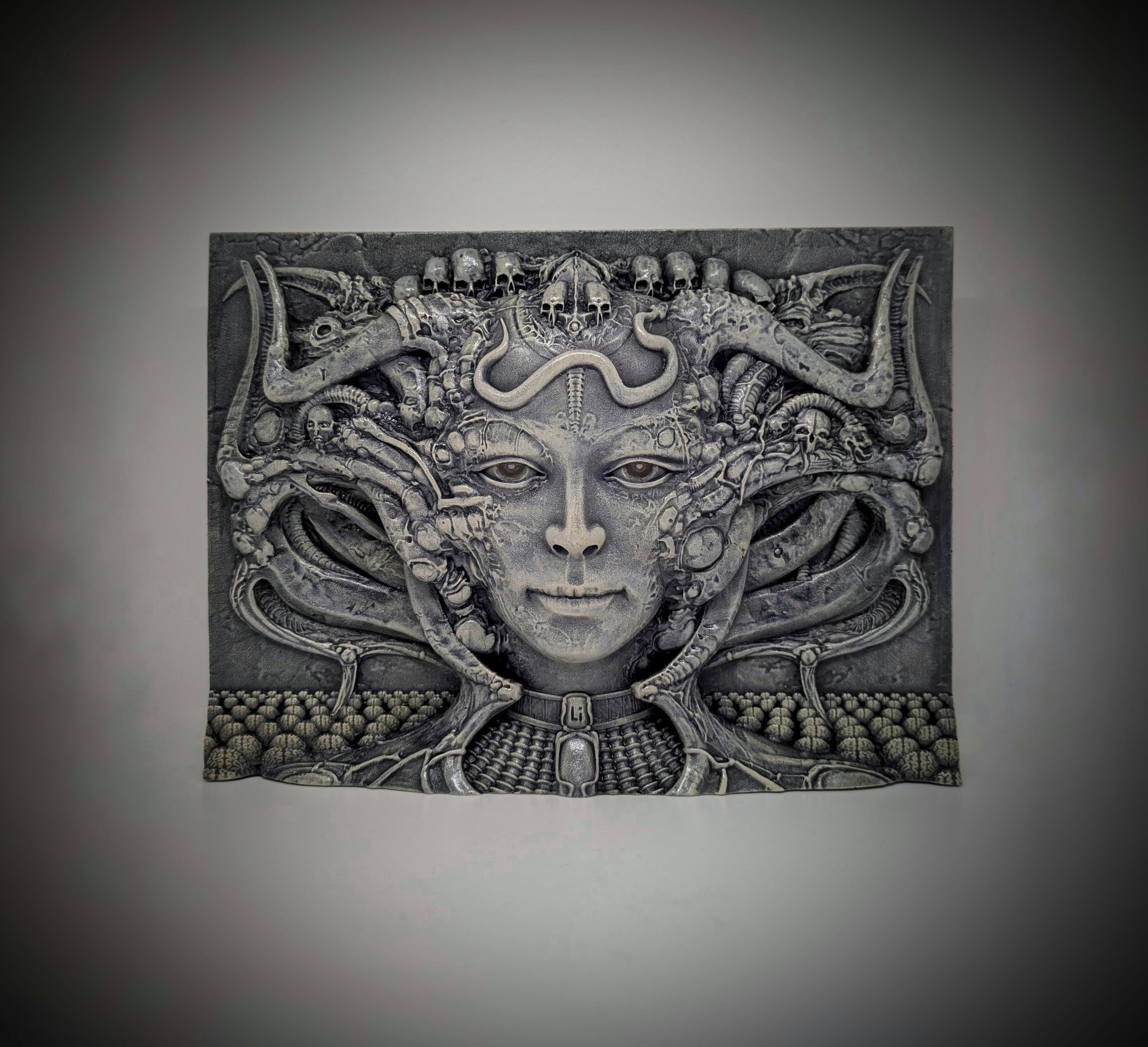Inspired H.R. Giger LII - 3D Resin Sculpture – 8.7in x 11.8in (22 cm x 30 cm)