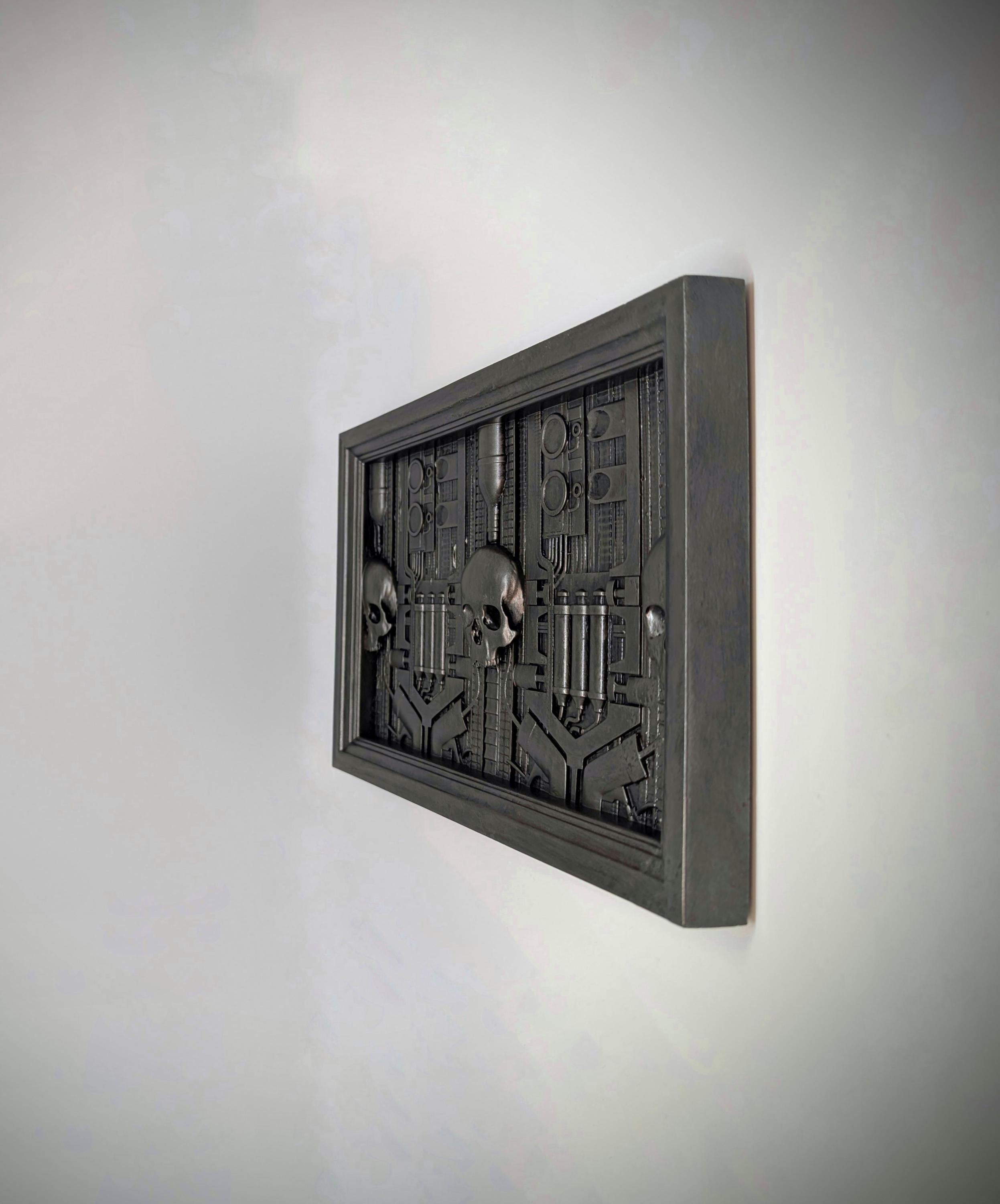 Inspired H.R. Giger Landschaft XIX 1973 3D resin wall sculpture 7.87×11.81 in (20×30 cm)