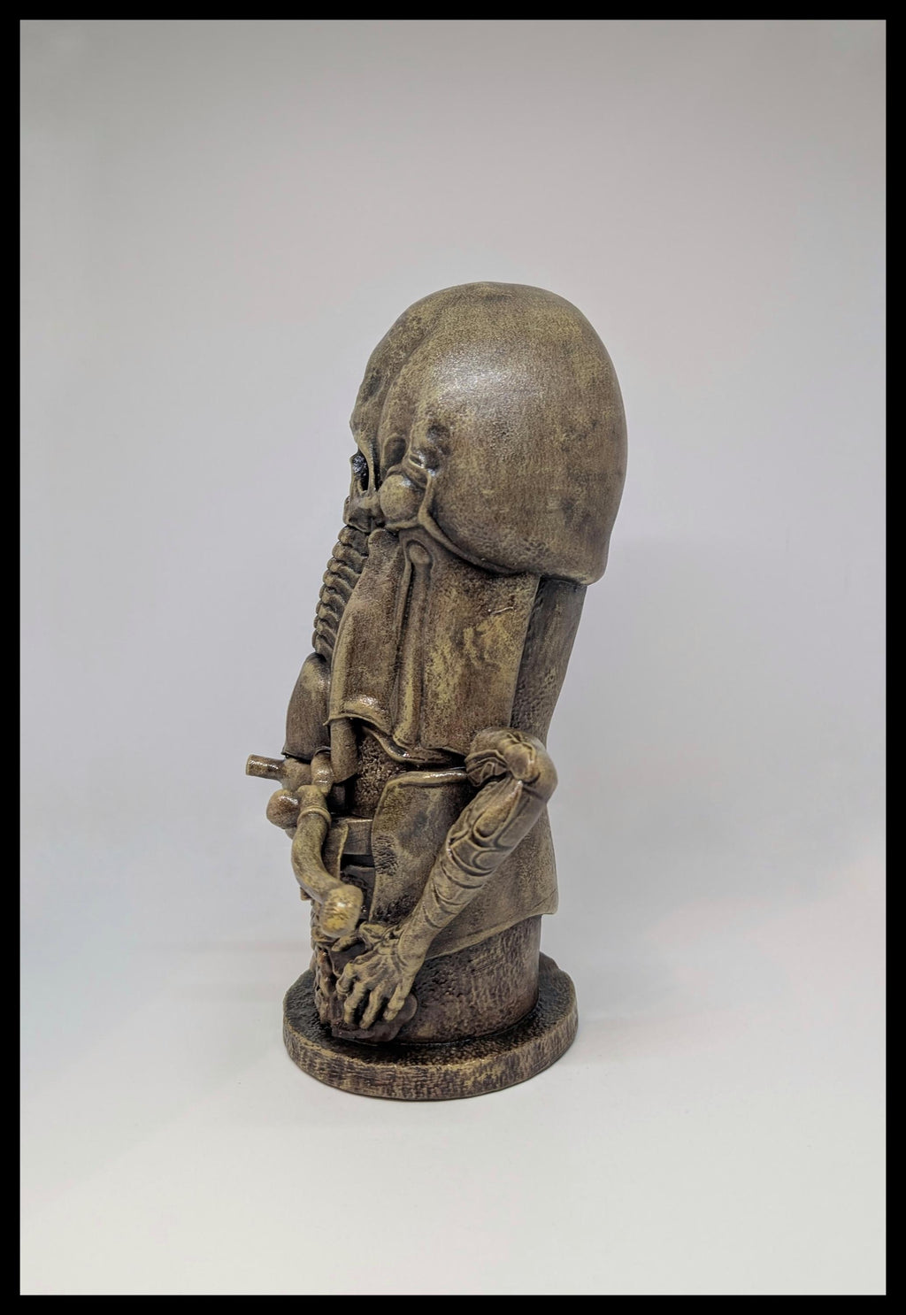 Inspired H.R. Giger Phallic Skull 3D Resin Sculpture Height 9.4in (24cm/240mm)