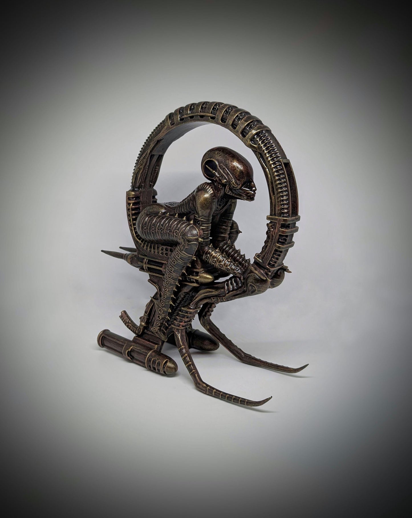 Inspired by H.R. Giger Space Jockey 3D Resin Sculpture 11in (28cm/280mm) Height