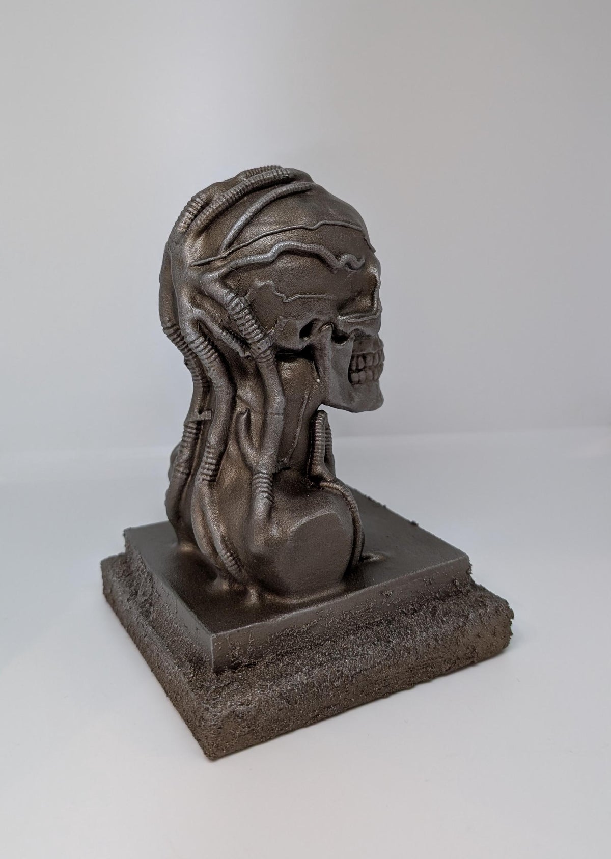 Mad Max Inspired Biomechanical Skull Sculpture 3D Resin – 7.3 Inches Tall (18.5 cm)