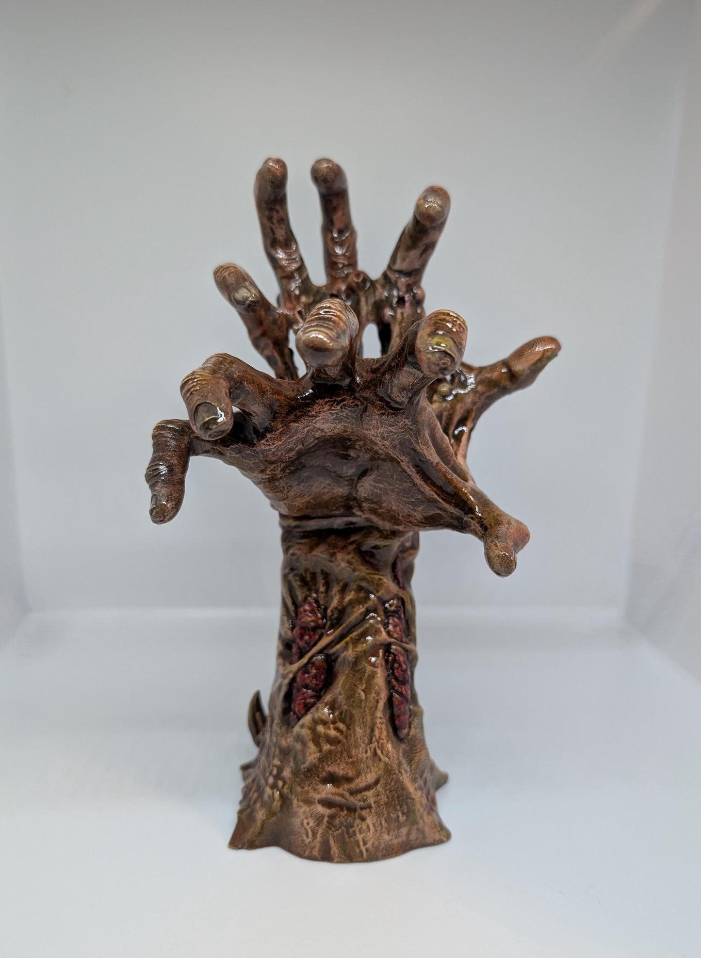 Zombie Split Hand 3D Printed Resin Sculpture / hand painted -Height 10,2 Inches (26 cm  / 260 mm)