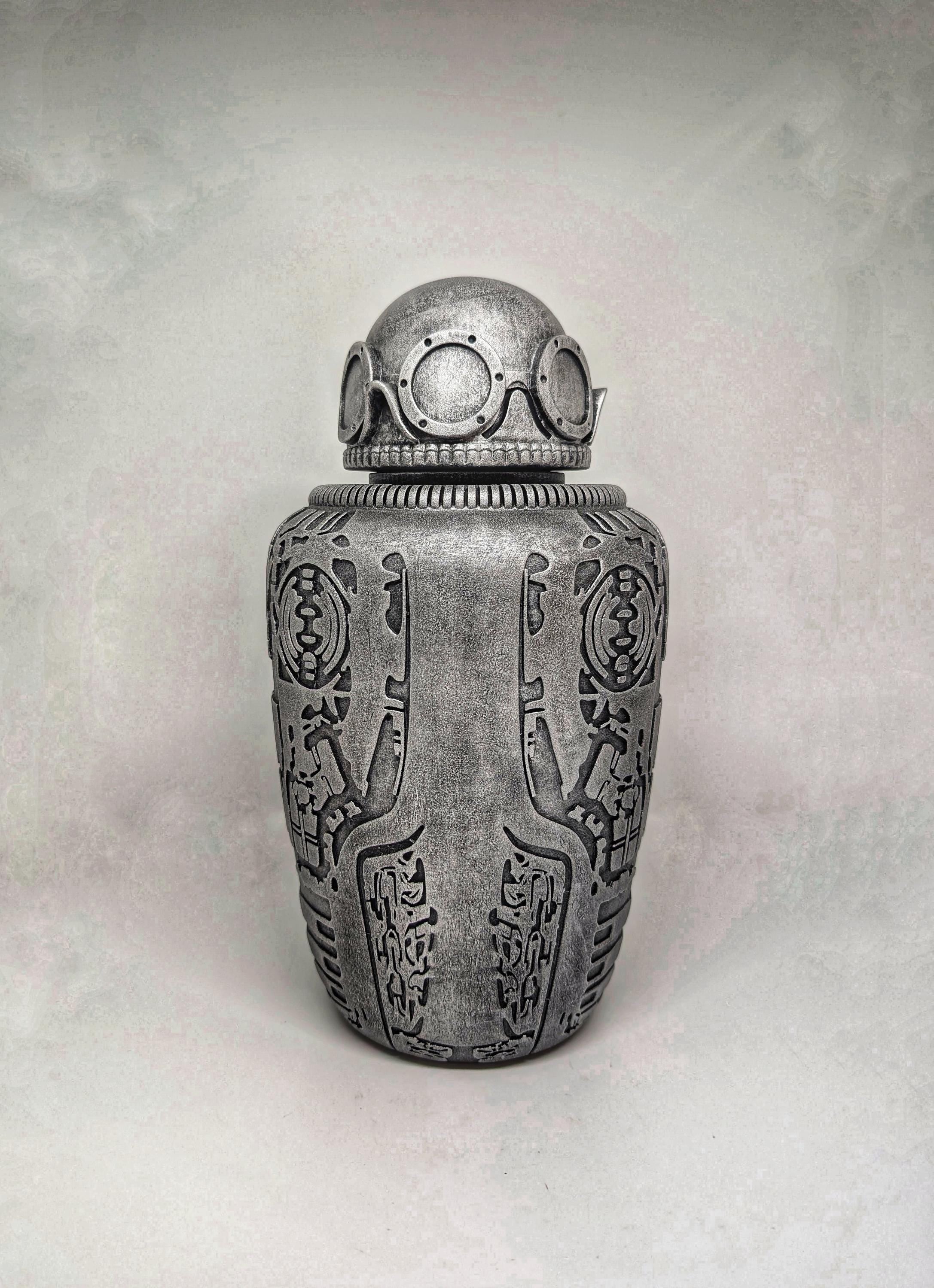 H.R. Giger Inspired Funeral Urn Sculpture 3D Printed Resin 10.2 in (26 cm/260mm)