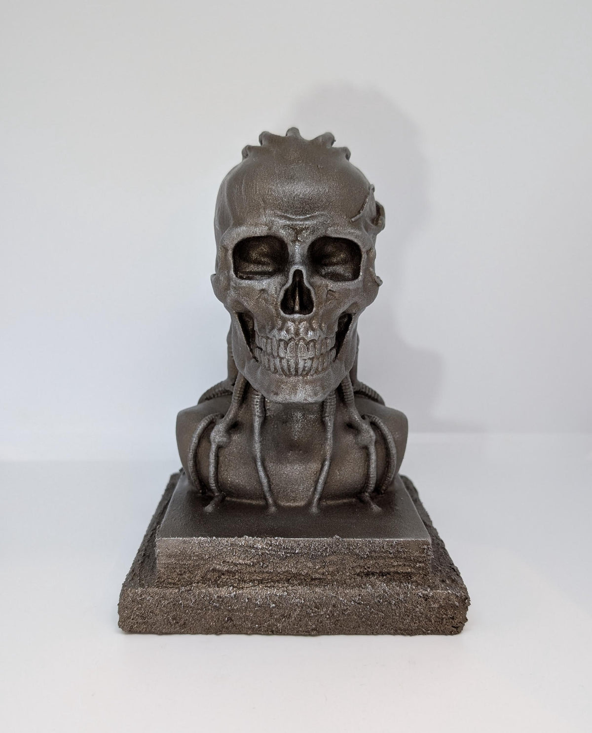 Mad Max Inspired Biomechanical Skull Sculpture 3D Resin – 7.3 Inches Tall (18.5 cm)
