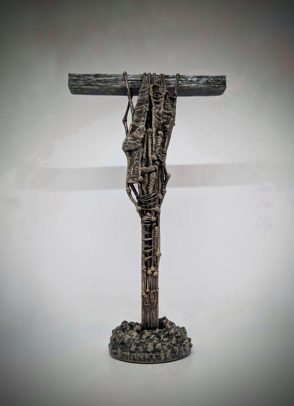 Inspired by Zdzislaw Beksinski -T cross 3D Resin Sculpture, Height 11.42 in (29 cm/290 mm)