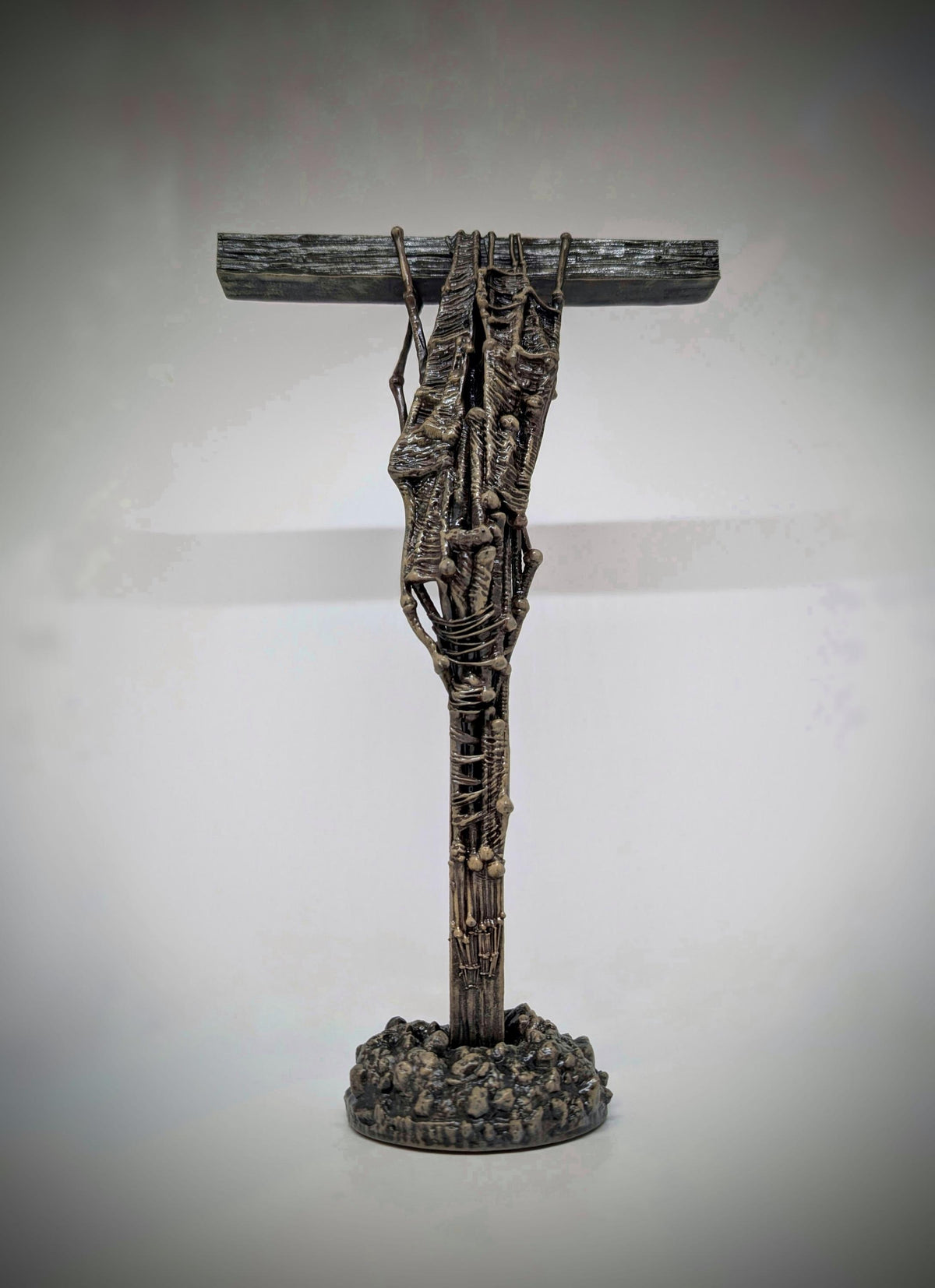 Inspired by Zdzislaw Beksinski -T cross 3D Resin Sculpture, Height 11.42 in (29 cm/290 mm)