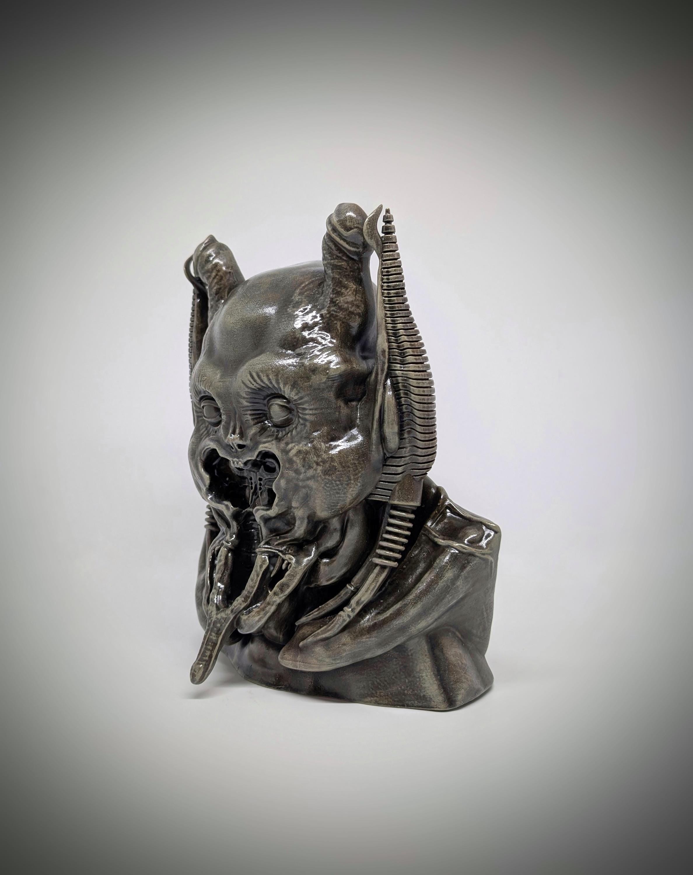 Inspired by H.R. Giger - Demon 3D Resin Sculpture Height 8.27" (21 cm) 3D sculpted by Carlito Brigante