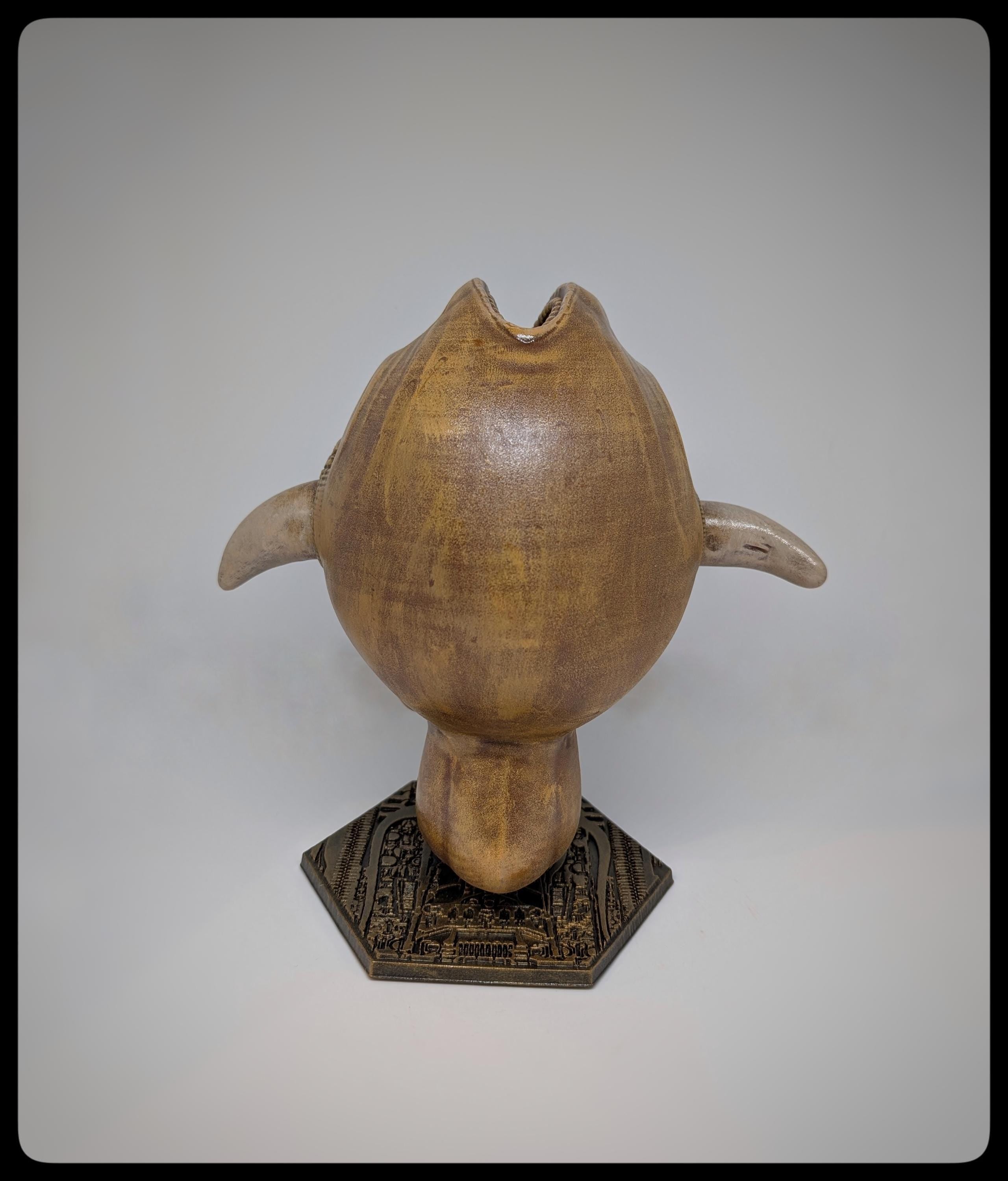 Inspired by H.R. Giger  Fish Head “The Tourist” 9in (23cm/230 mm) 3D Resin Sculpture