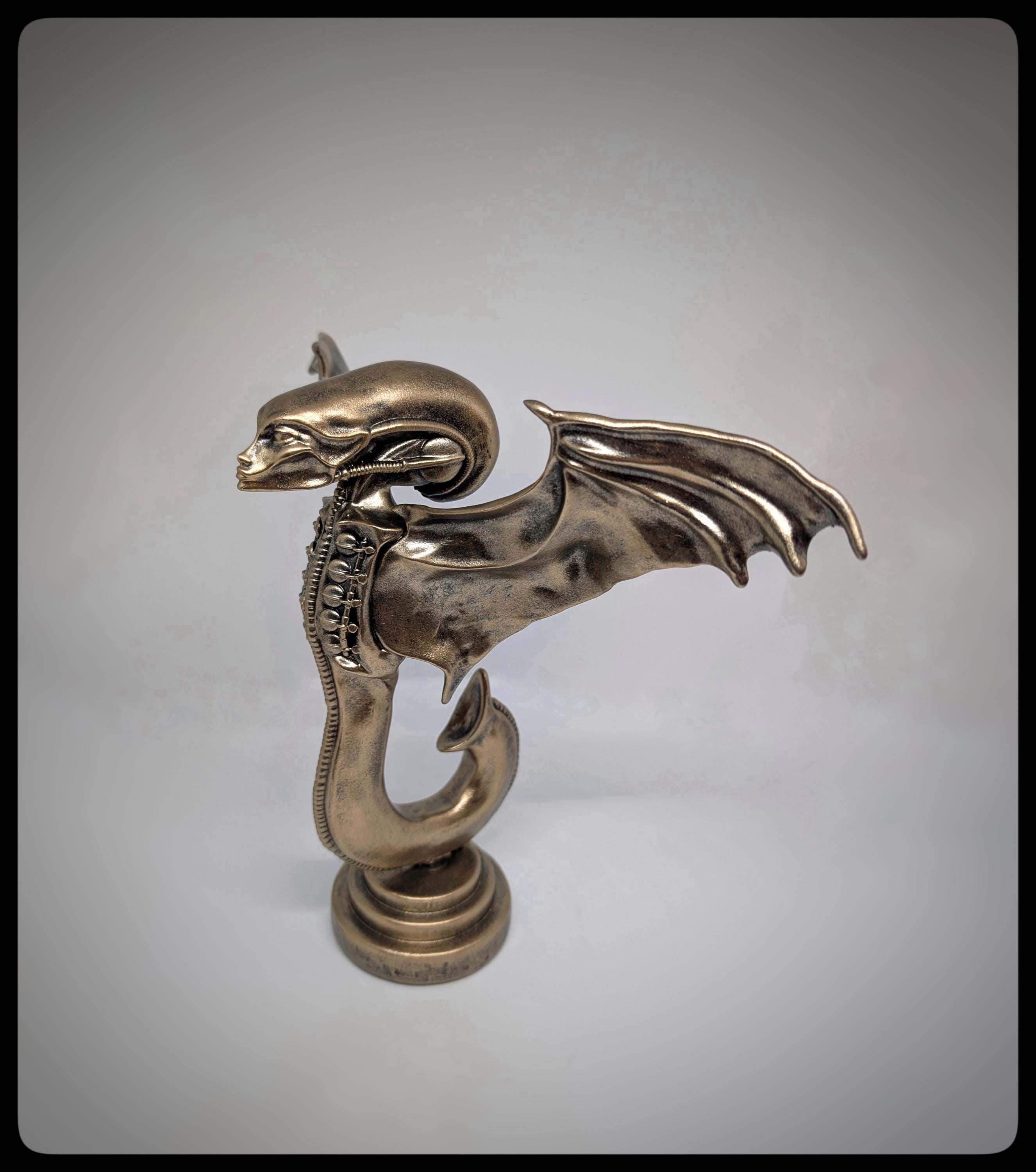 Inspired by H.R. Giger – Guardian Angel 9.45 in (24 cm/240 mm) 3D Resin Sculpture