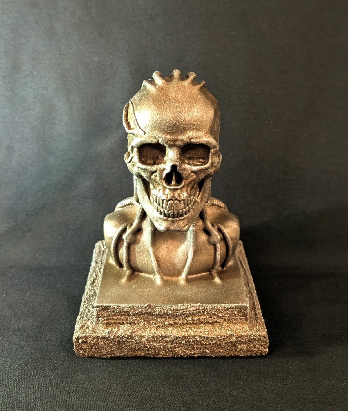 Mad Max Inspired Biomechanical Skull Sculpture 3D Resin – 7.3 Inches Tall (18.5 cm)
