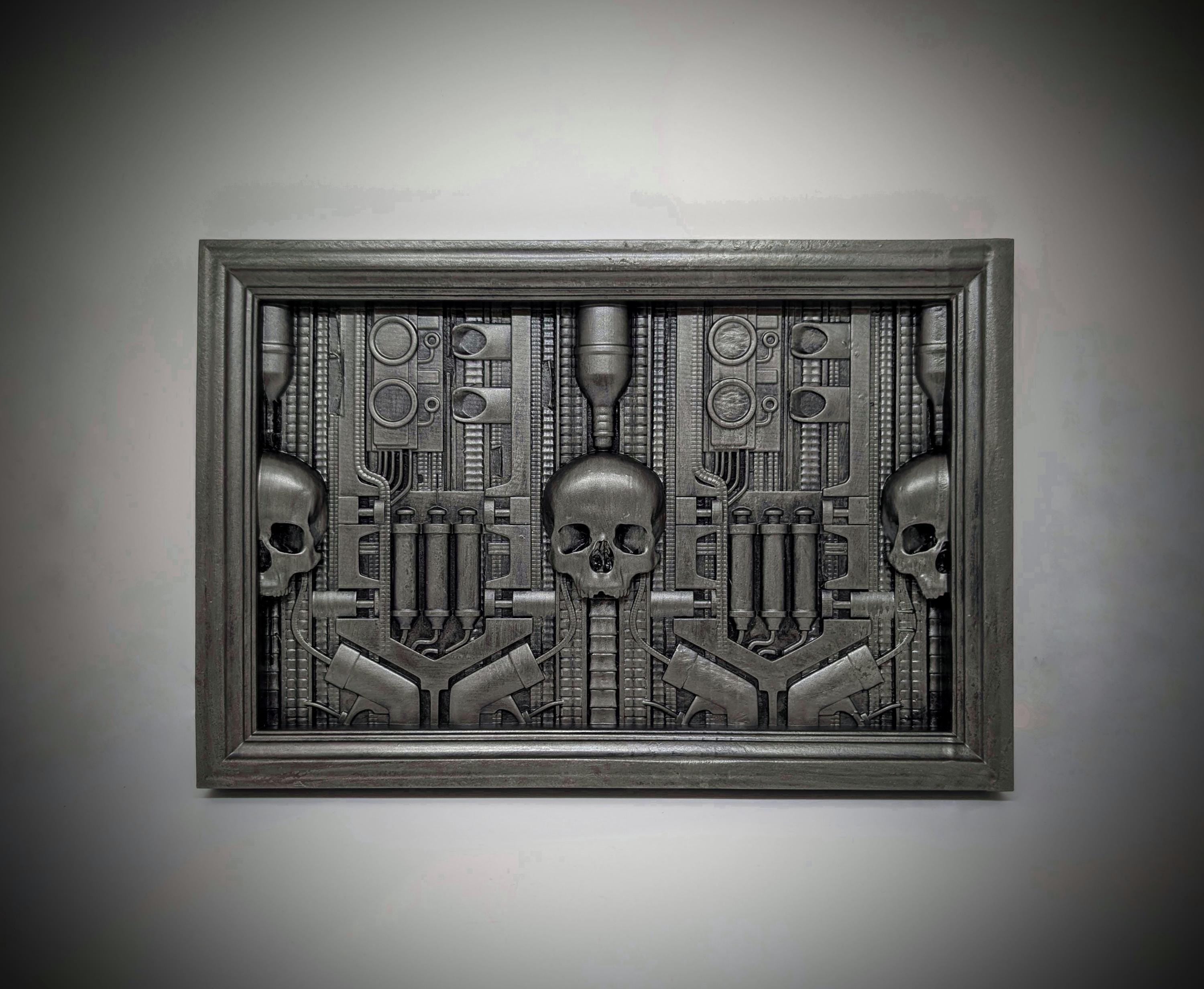 Inspired H.R. Giger Landschaft XIX 1973 3D resin wall sculpture 7.87×11.81 in (20×30 cm)
