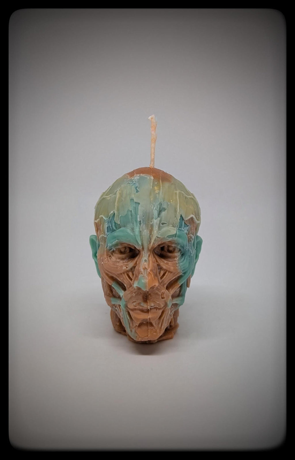 Anatomical Head Sculpture Candle 2.36in (6cm) Handmade Dark Art Decor