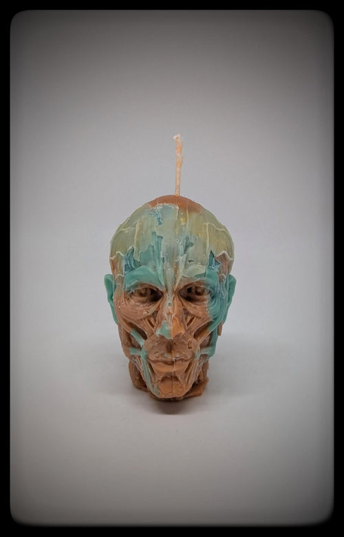 Anatomical Head Sculpture Candle 2.36in (6cm) Handmade Dark Art Decor